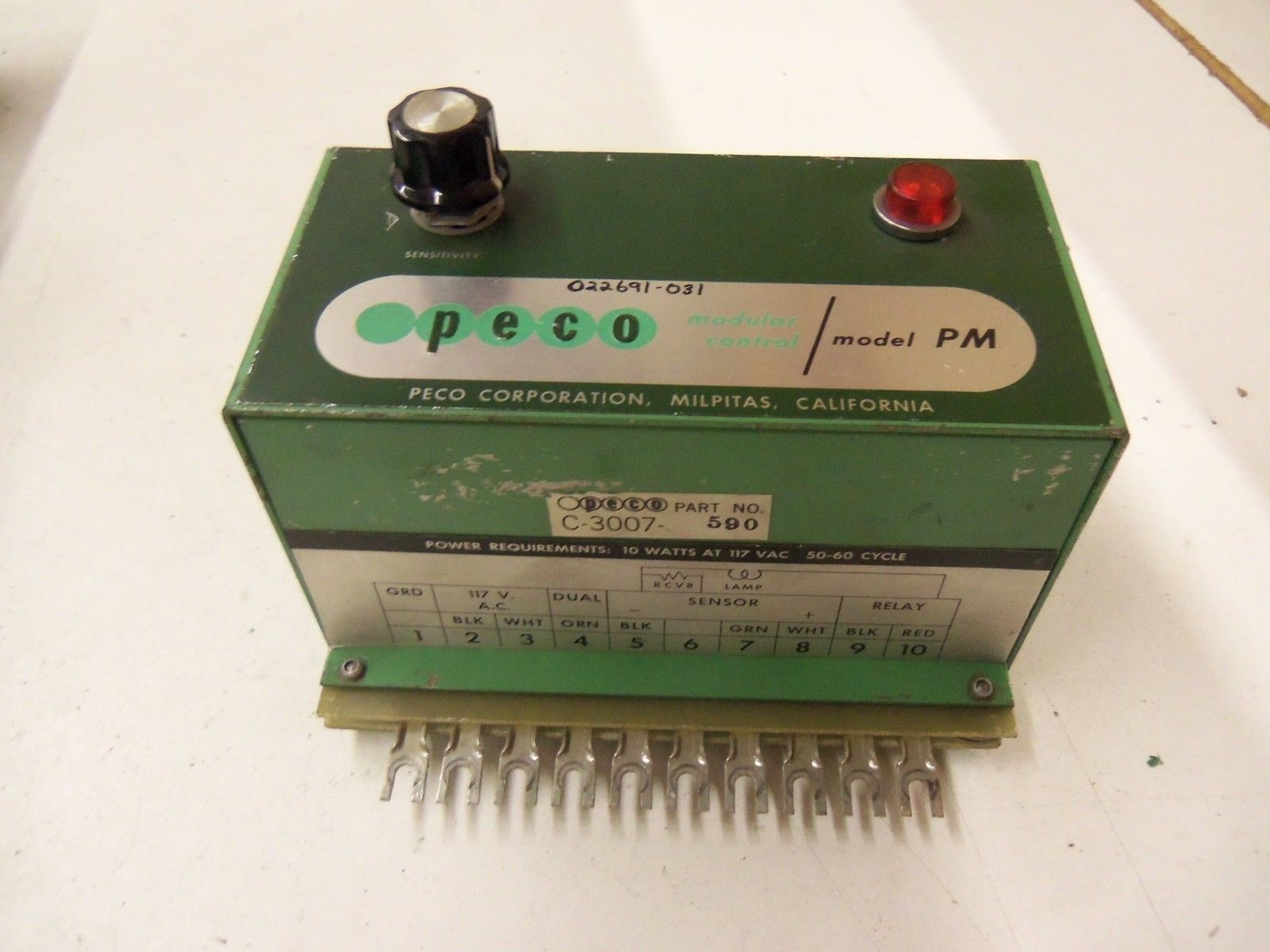 PECO MODULAR CONTROL MODEL PM C-3007-590 *USED*