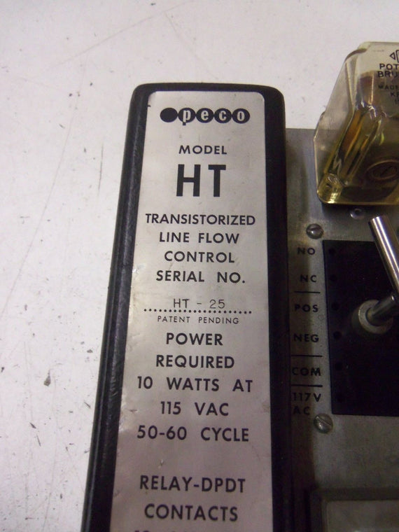 PECO TRANSISTORIZED LINE FLOW CONTROL MODEL HT *USED*