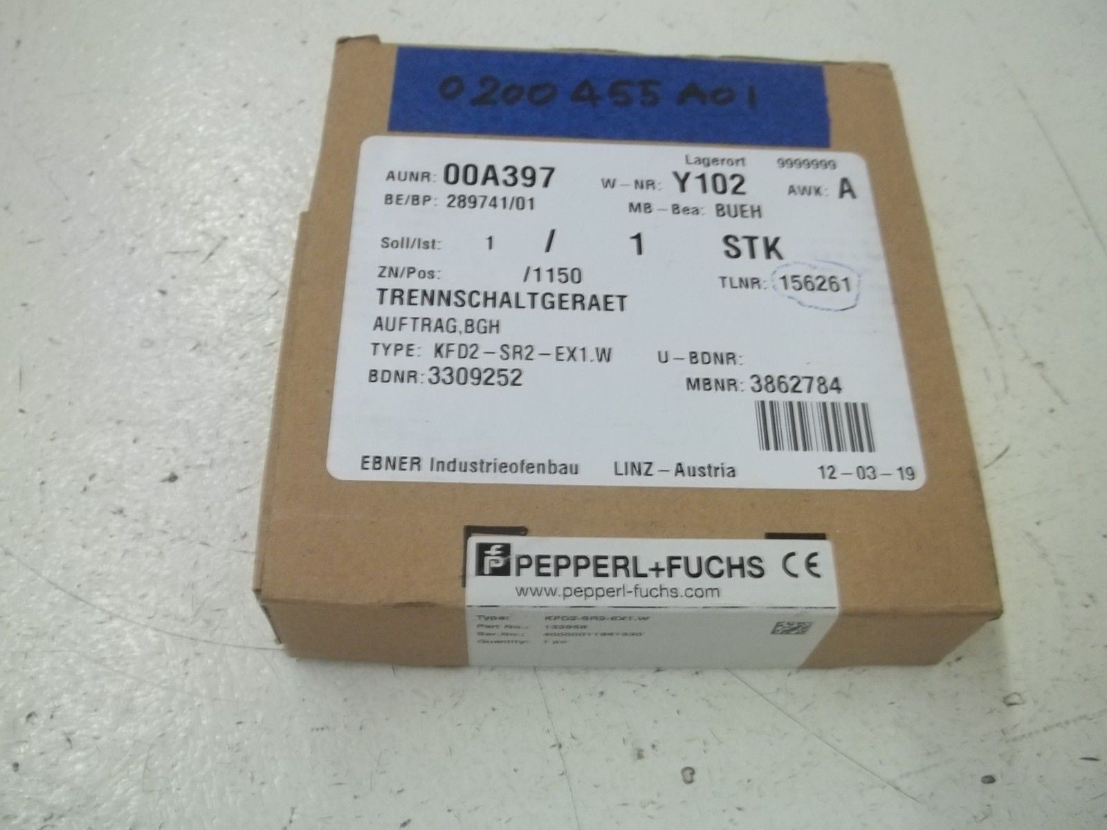 PEPPERL+FUCHS KFD2-SR2-EX1.W RELAY OUTPUT *FACTORY SEALED*