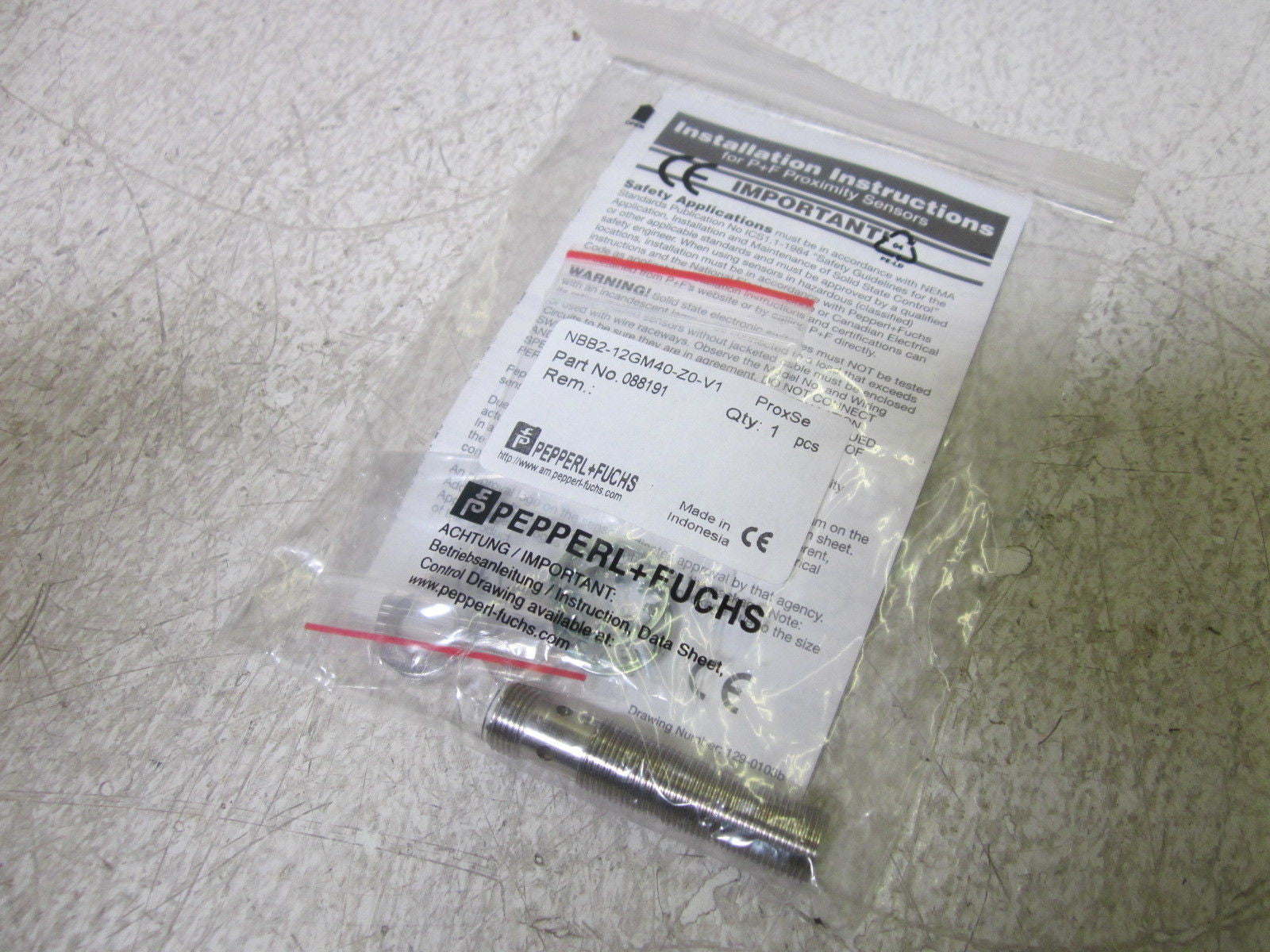PEPPERL+FUCHS NBB2-12GM40-Z0-V1 PROXIMITY SENSOR *NEW IN FACTORY BAG*