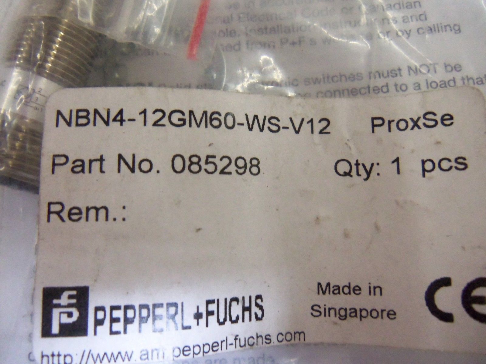 PEPPERL+FUCHS NBN4-12GM60-WS-V12 PROXIMITY SENSOR *NEW IN FACTORY BAG*