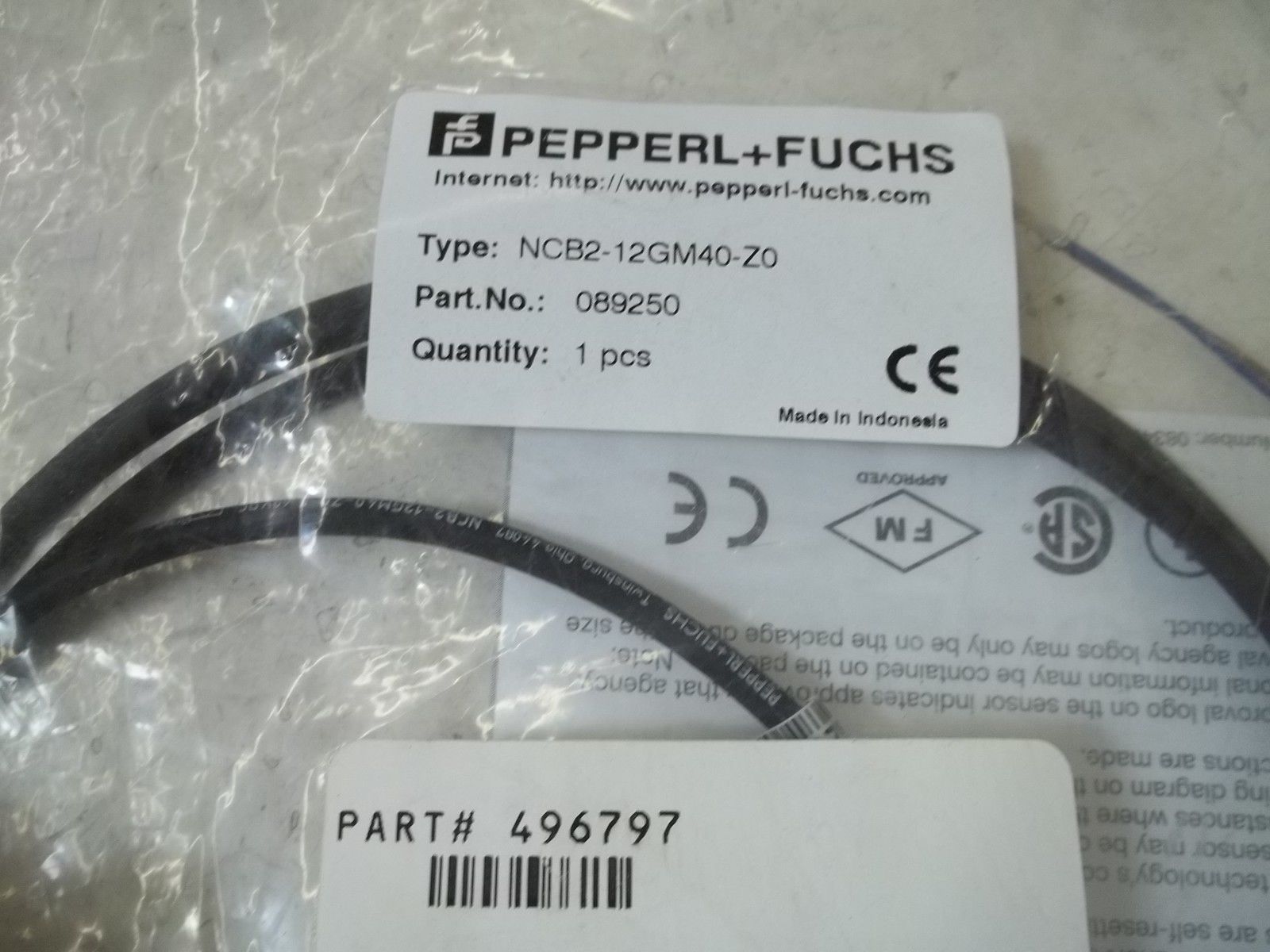 PEPPERL+FUCHS NCB2-12GM40-Z0 PROXIMITY SENSOR * NEW IN A FACTORY BAG *