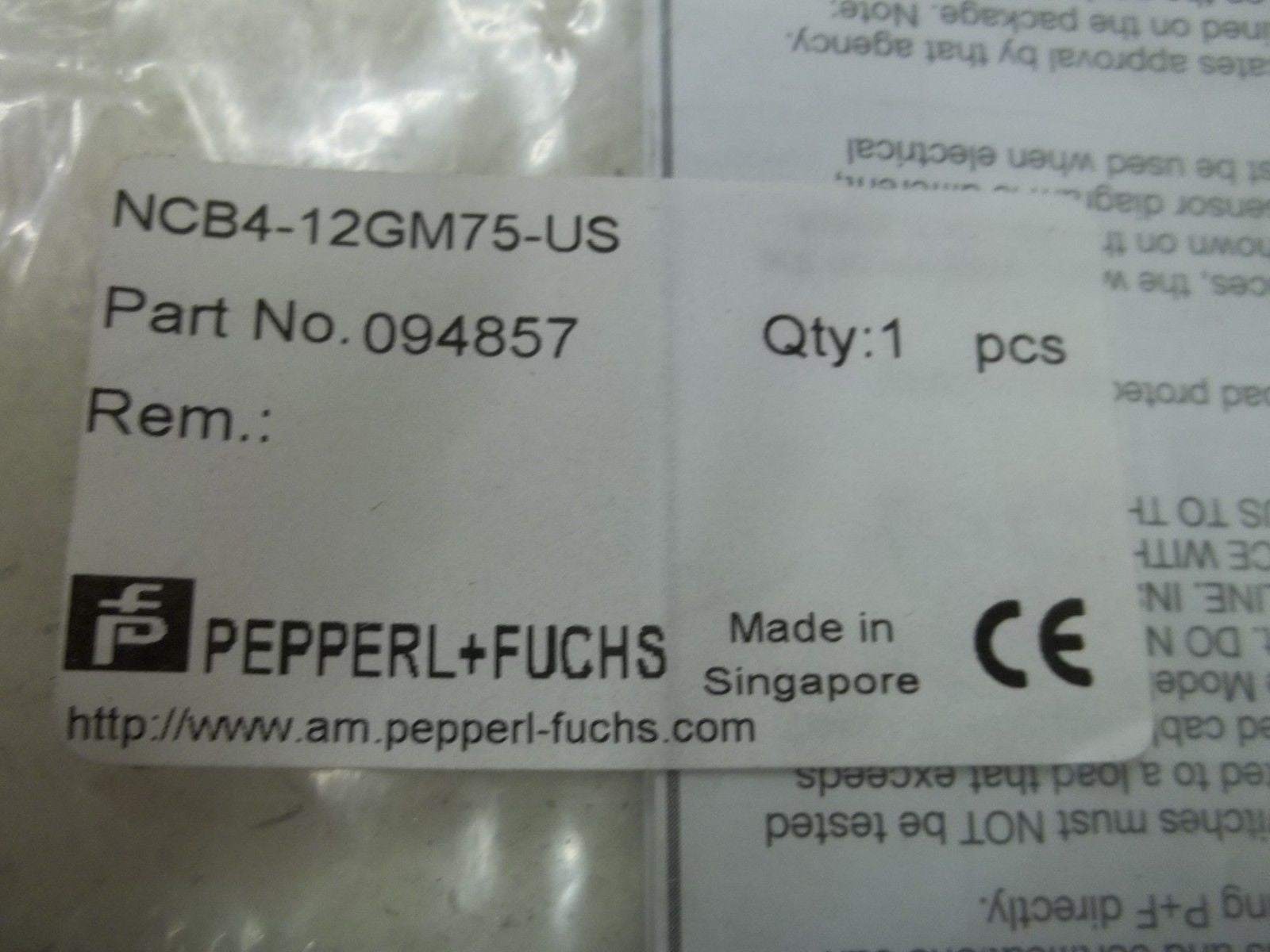 PEPPERL+FUCHS NCB4-12GM75-US PROXIMITY SENSOR *USED*