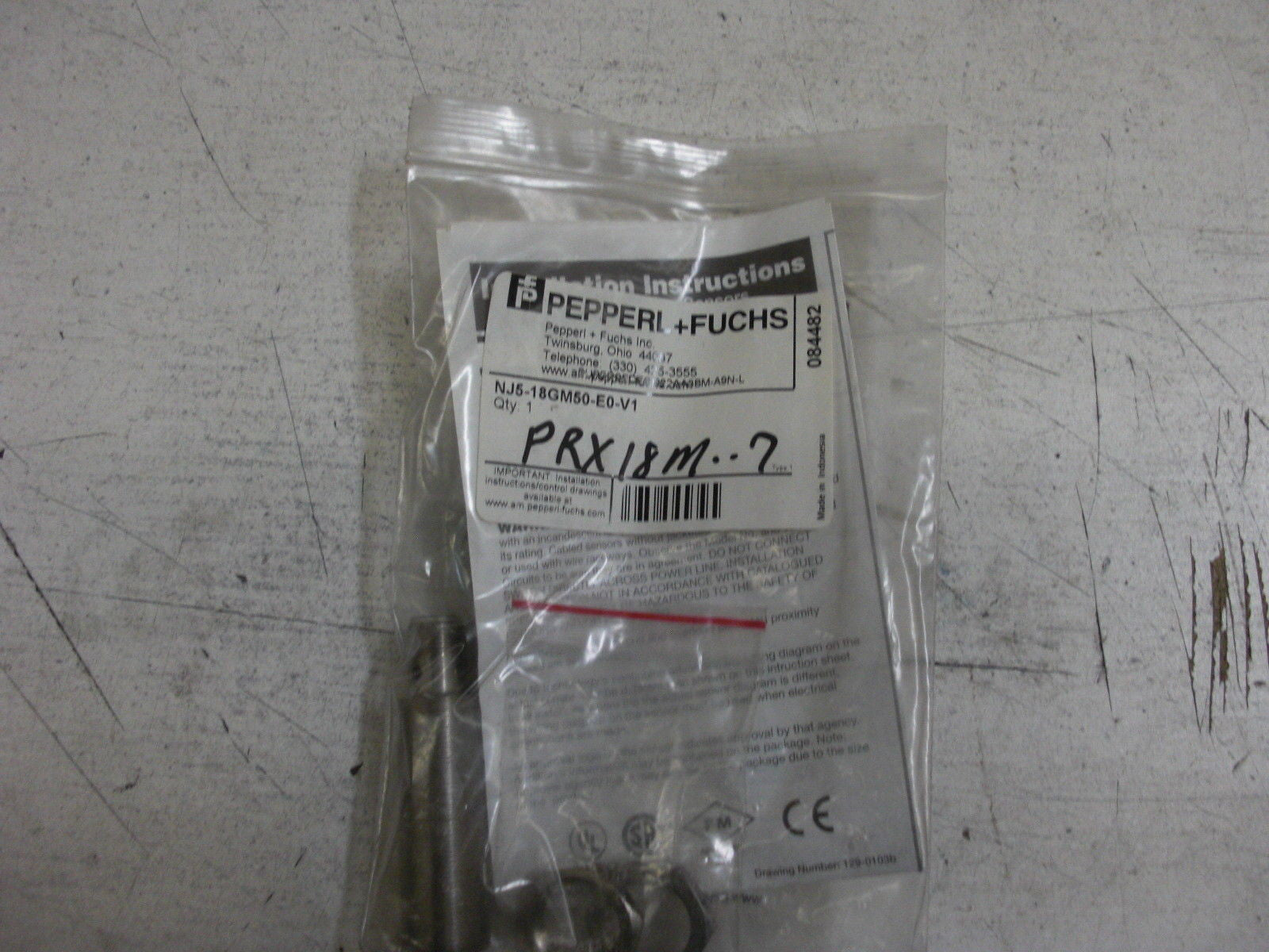 PEPPERL+FUCHS NJ5-18G-M50-E0-V1 *NEW*