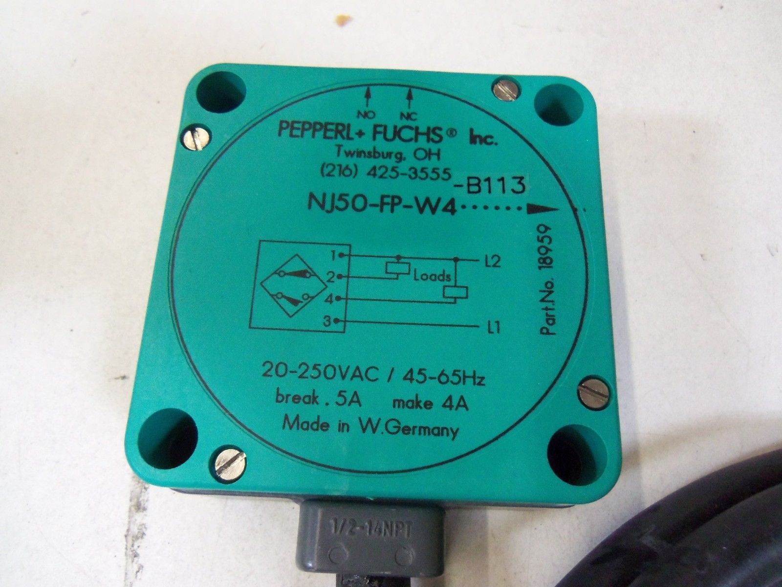 PEPPERL+FUCHS NJ50-FP-W4P4 *USED*
