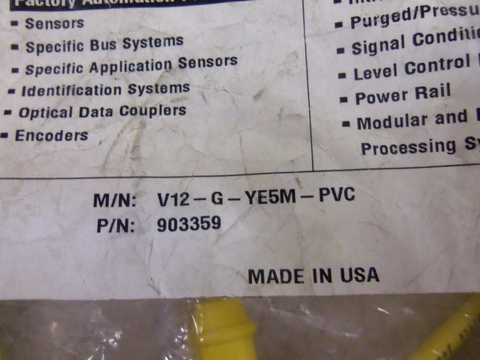 PEPPERL+FUCHS   V12-G-YE5M-PVC PROXIMITY SENSOR