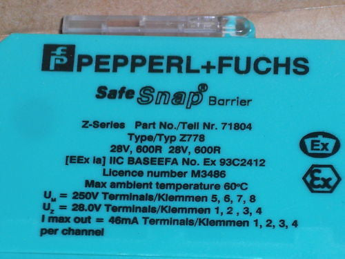 PEPPERL+FUCHS Z778 71804 *NEW IN BOX*