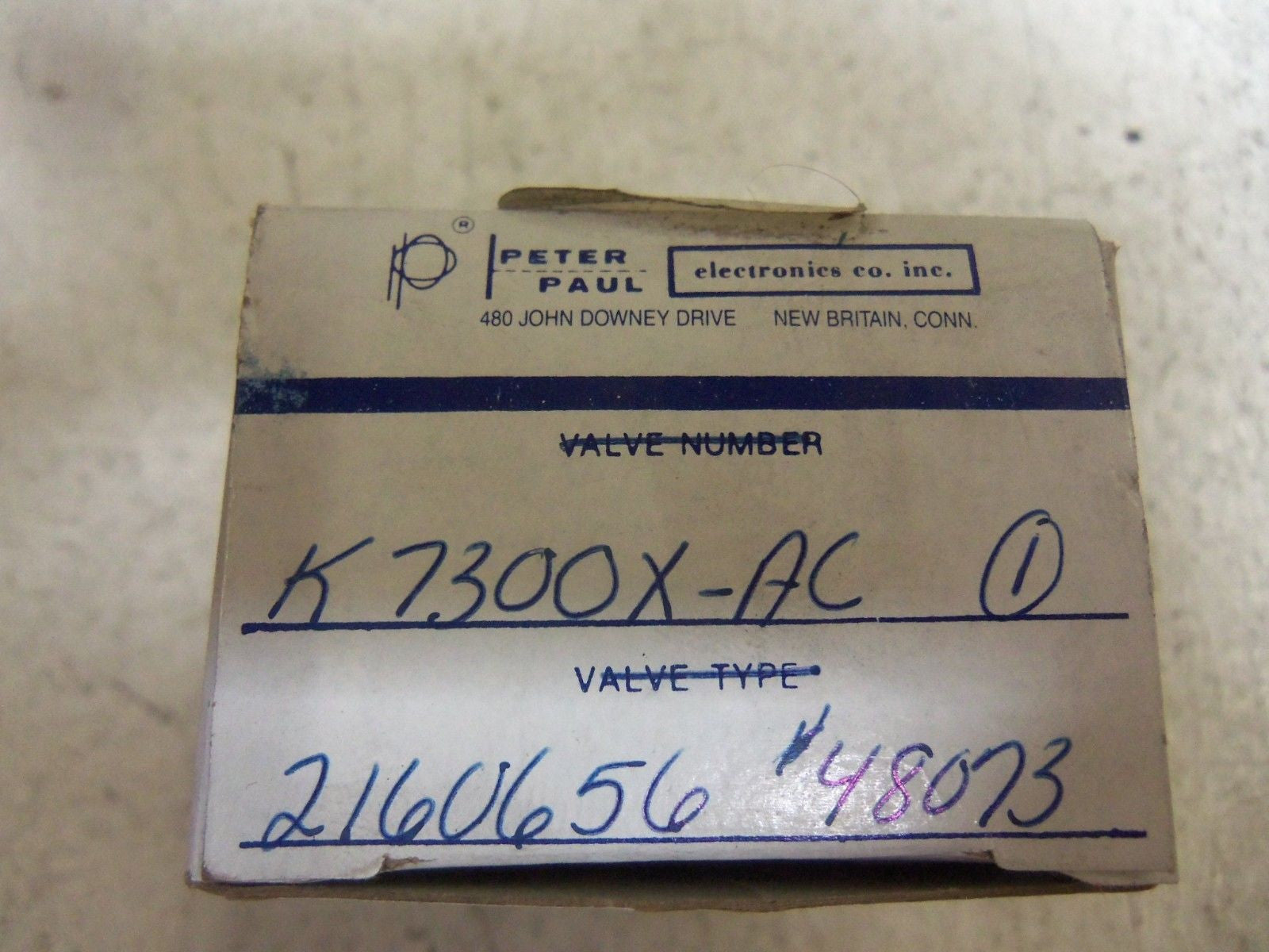 PETER PAUL SOLENOID VALVE 827C12DCV 120/60  *NEW IN BOX*