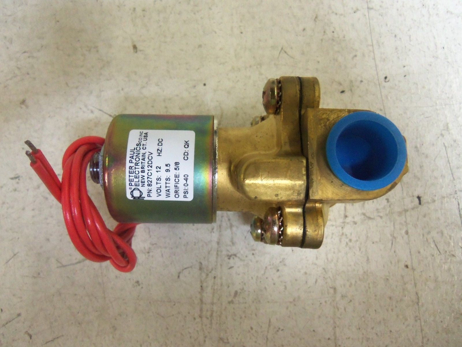 PETER PAUL SOLENOID VALVE 827C12DCV-12DC  *NEW IN BOX*