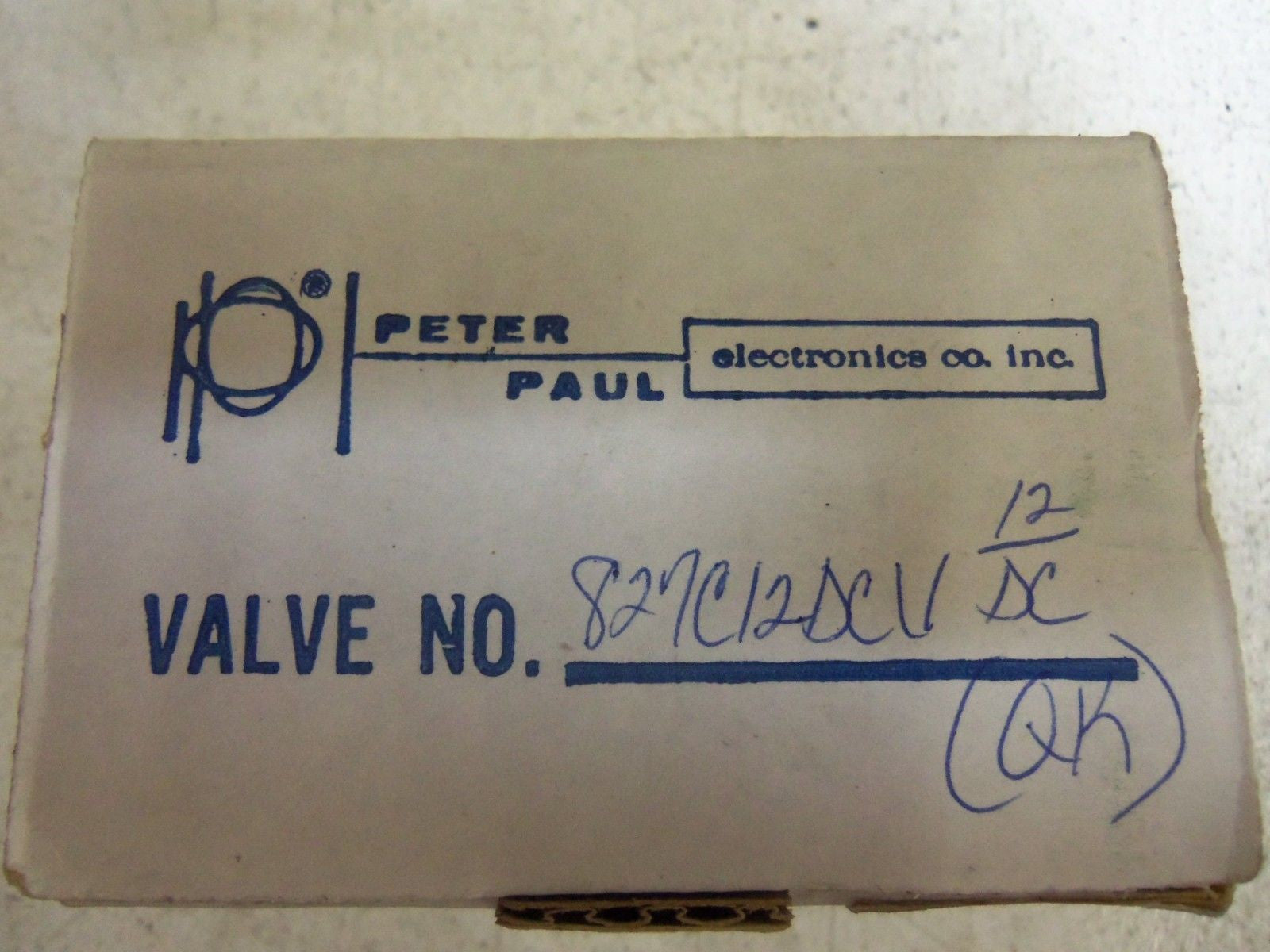 PETER PAUL SOLENOID VALVE 827C12DCV-12DC  *NEW IN BOX*