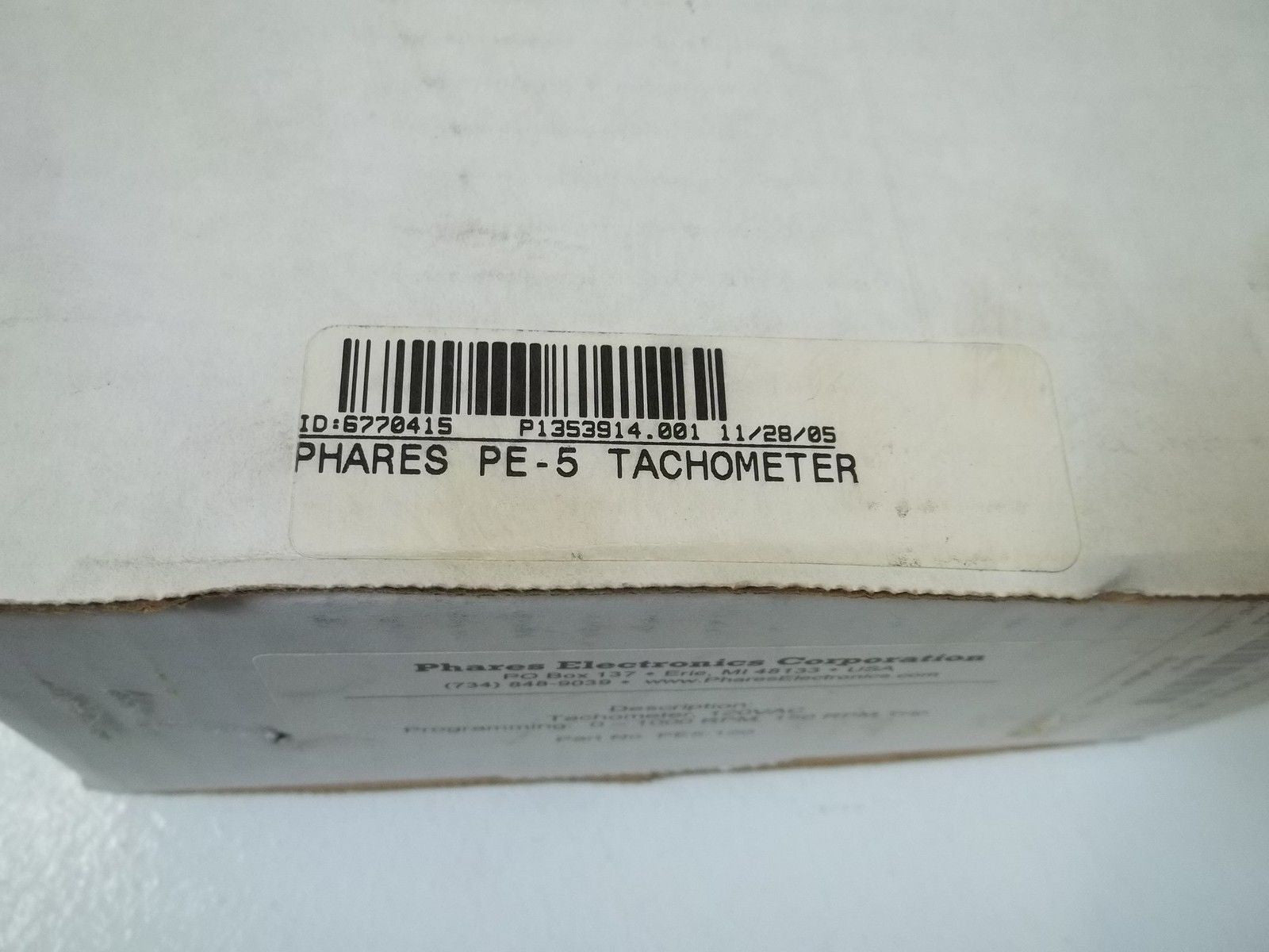 PHARES ELECTRONICS CORPORATION PE5-120 TACHOMETER, 120VAC *NEW IN BOX*