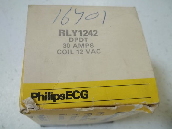 PHILIPS ECG RLY1242 RELAY 30AMPS COIL 12 VAC *NEW IN BOX*
