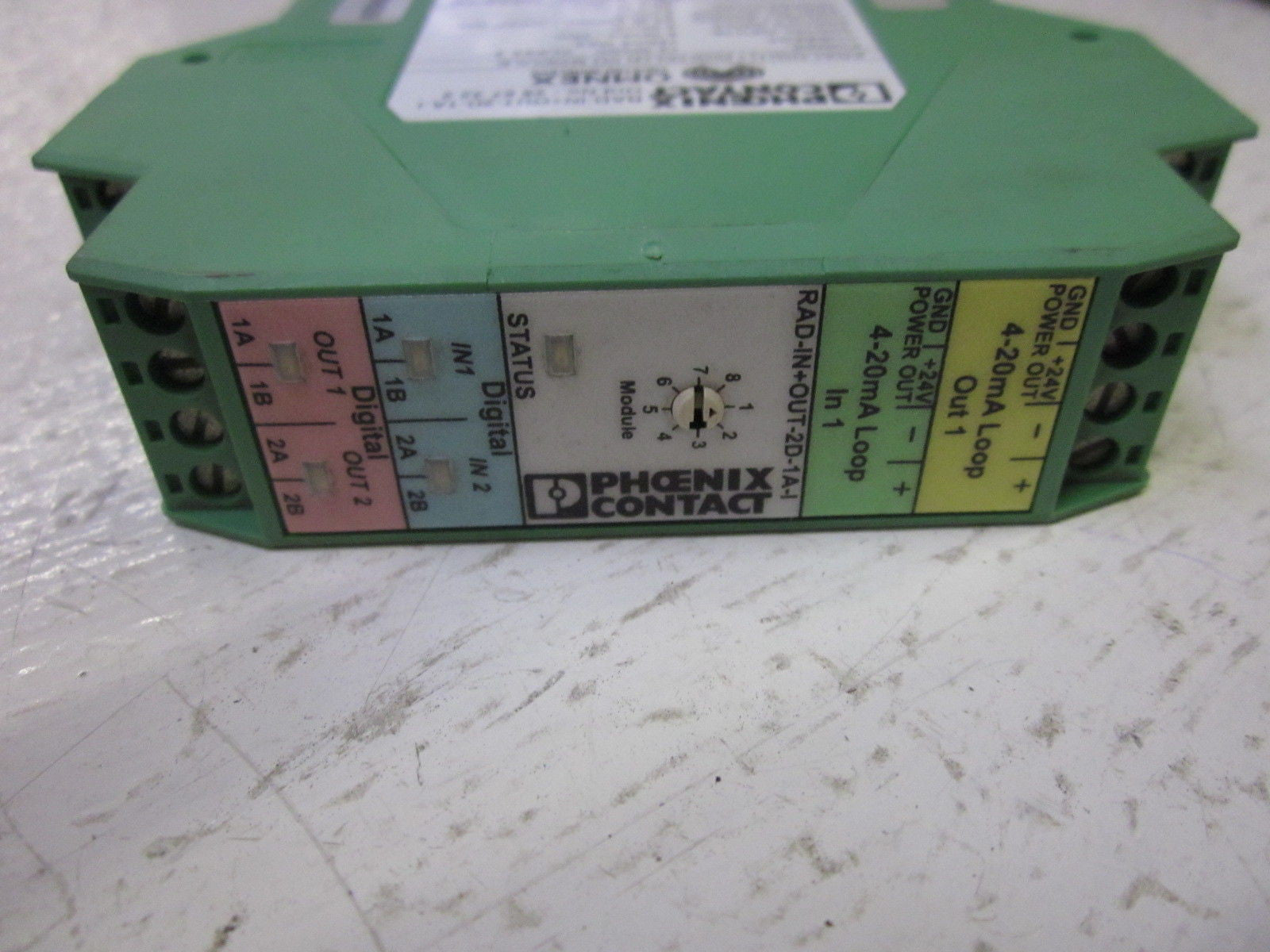 PHOENIX CONTACT RAD-IN+OUT-2D-1A-I EXTENSION MODULE *USED*
