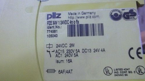 PILZ PZEX4V1/24VDC4n/ofix SAFETY RELAY *USED*