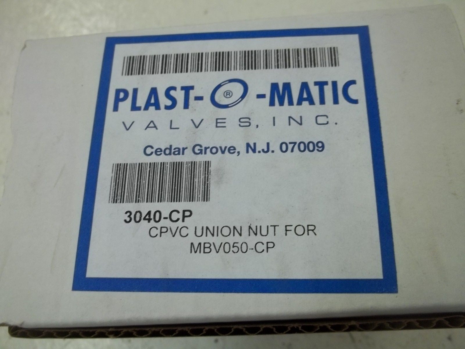 PLAST-O-MATIC 3040-CP CPVC UNION NUT FOE MBV050-CP *NEW IN BOX*