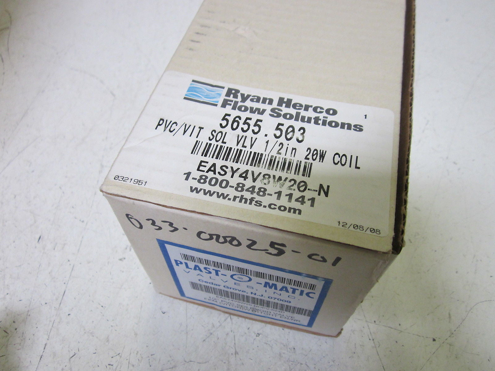 PLAST-O-MATIC EASY4V8W20-NO-PV VALVE *NEW IN BOX*