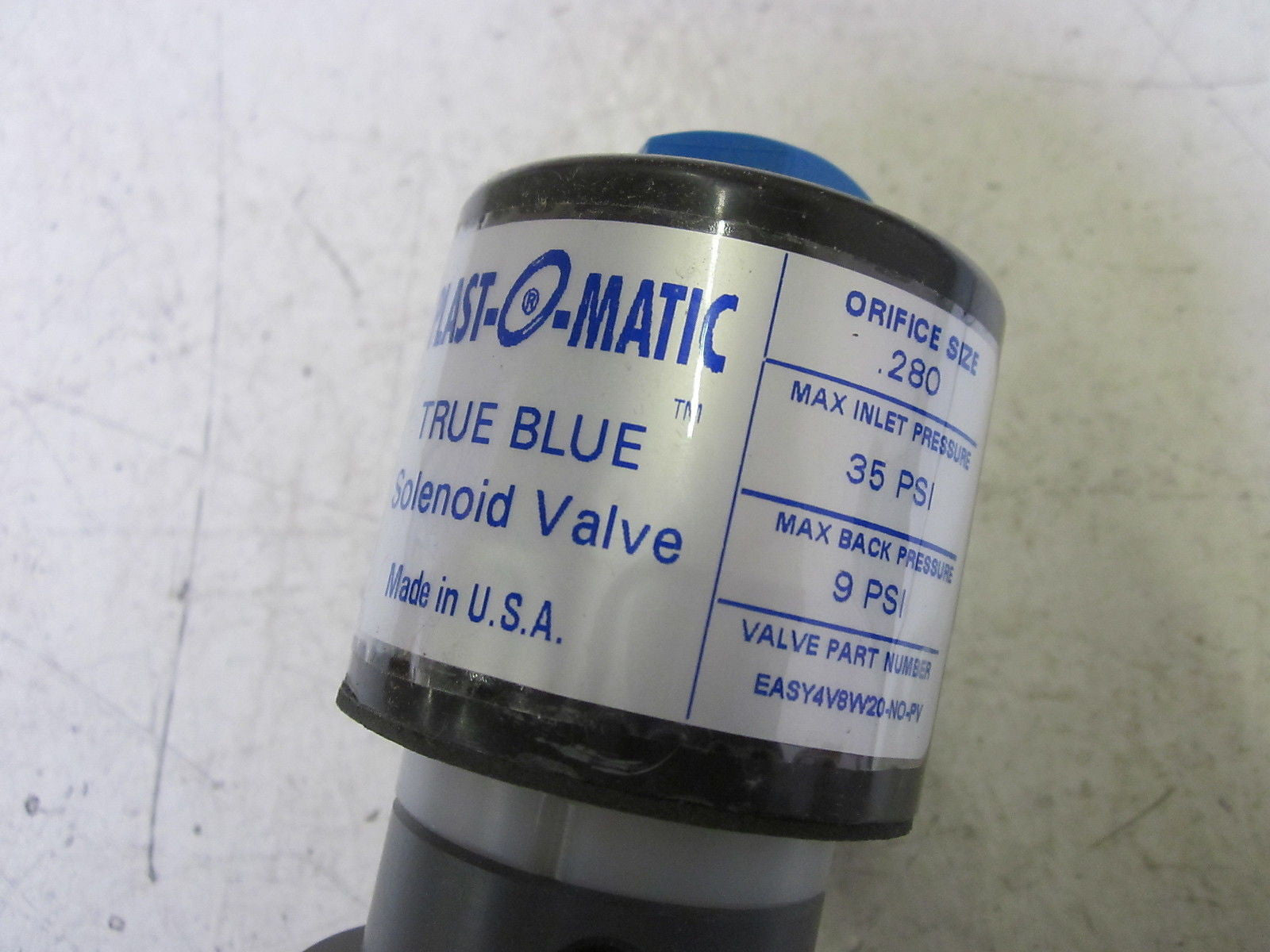 PLAST-O-MATIC EASY4V8W20-NO-PV VALVE *NEW IN BOX*