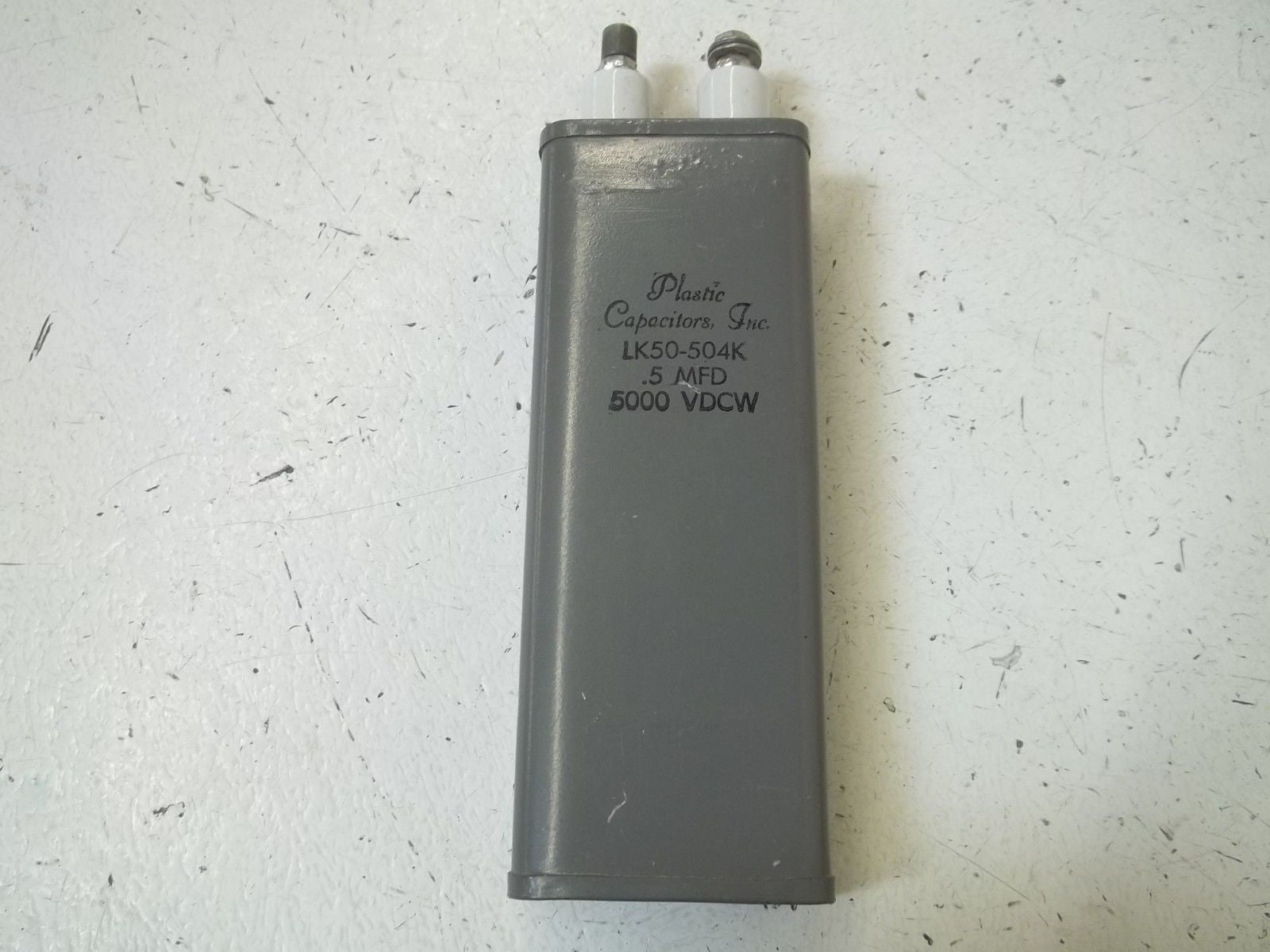 PLASTIC LK50-504K CAPACITOR .5MFD 5000 VDCW *USED*