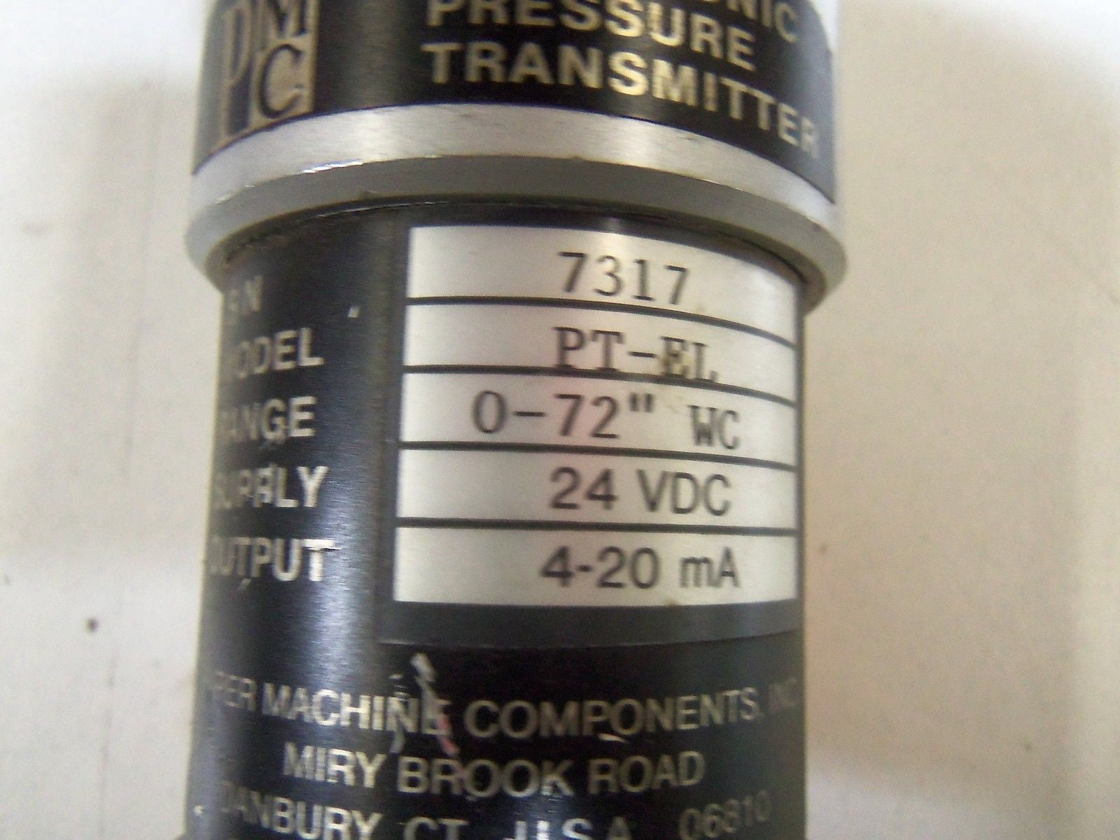 PMC PT-EL ELECTRONIC PRESSURE TRANSMITTER 0-72" WC *USED*