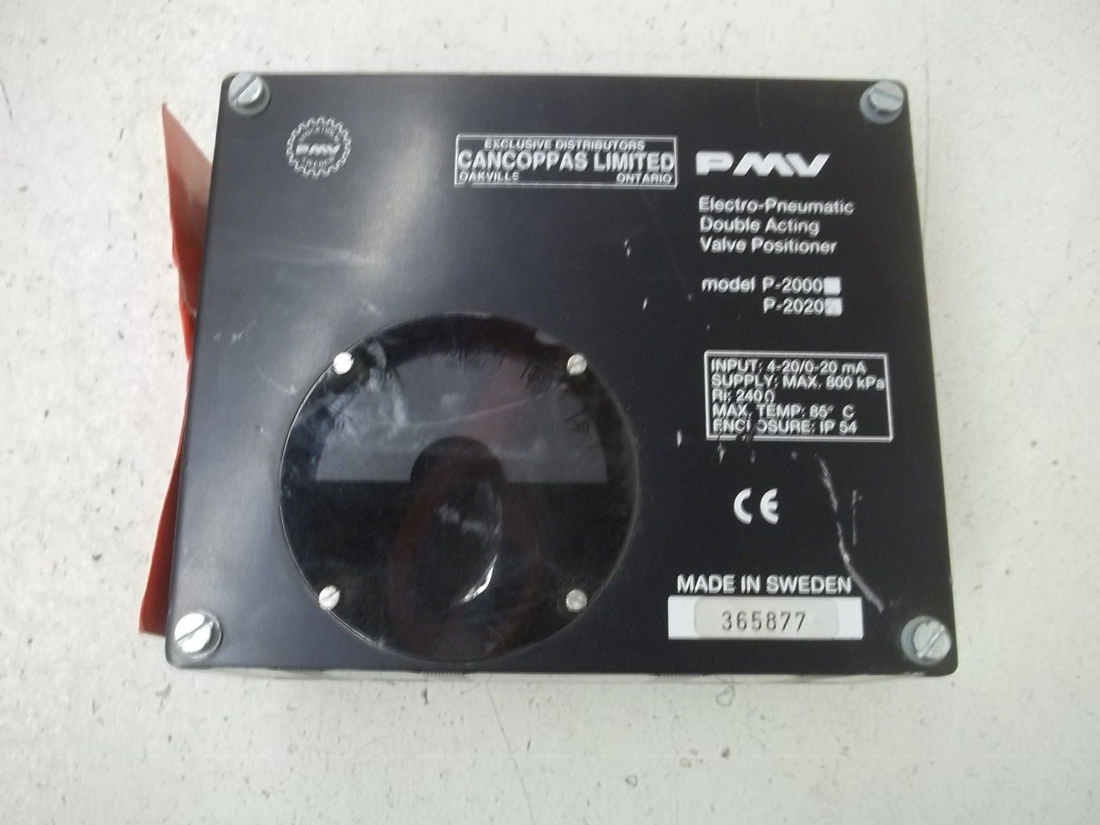 PMV P-2020 ELECTRO-PNEUMATIC DOUBLE ACTING VALVE POSITIONER *NEW NO BOX*