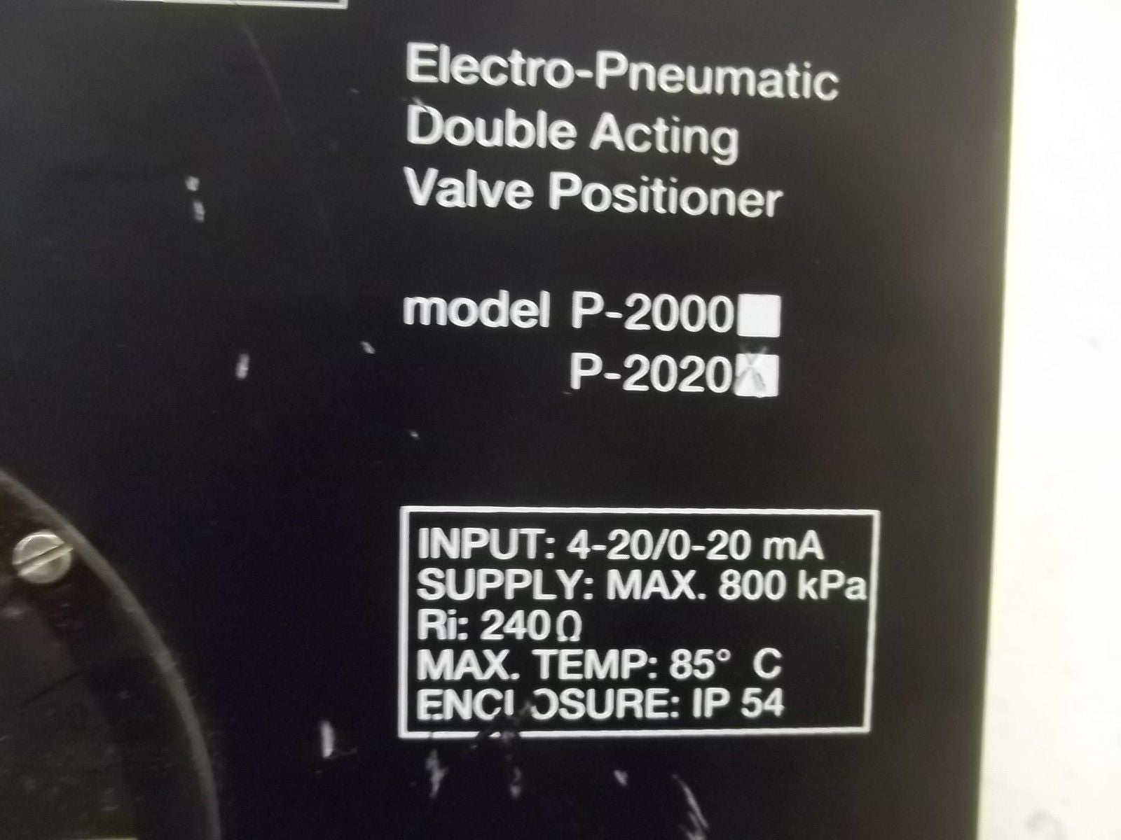 PMV P-2020 ELECTRO-PNEUMATIC DOUBLE ACTING VALVE POSITIONER *NEW NO BOX*