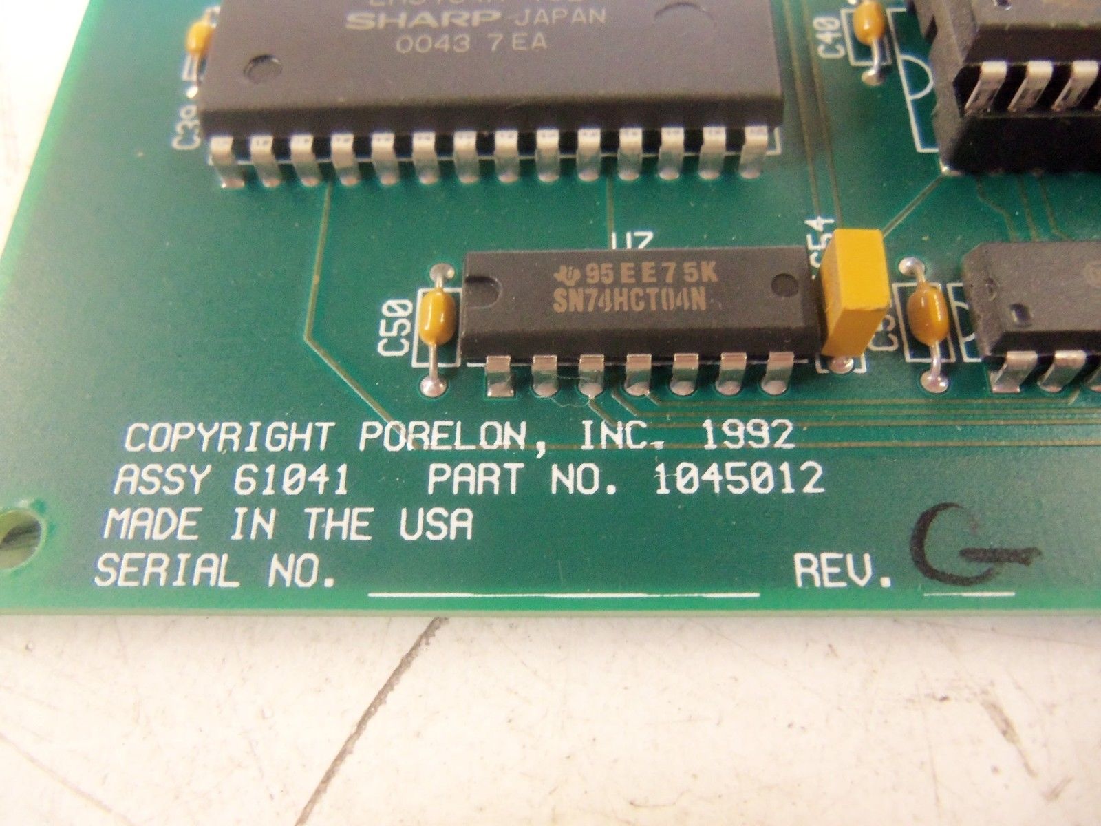 PORELON ASSY 61041 1045012 CONTROL BOARD *NEW NO BOX*