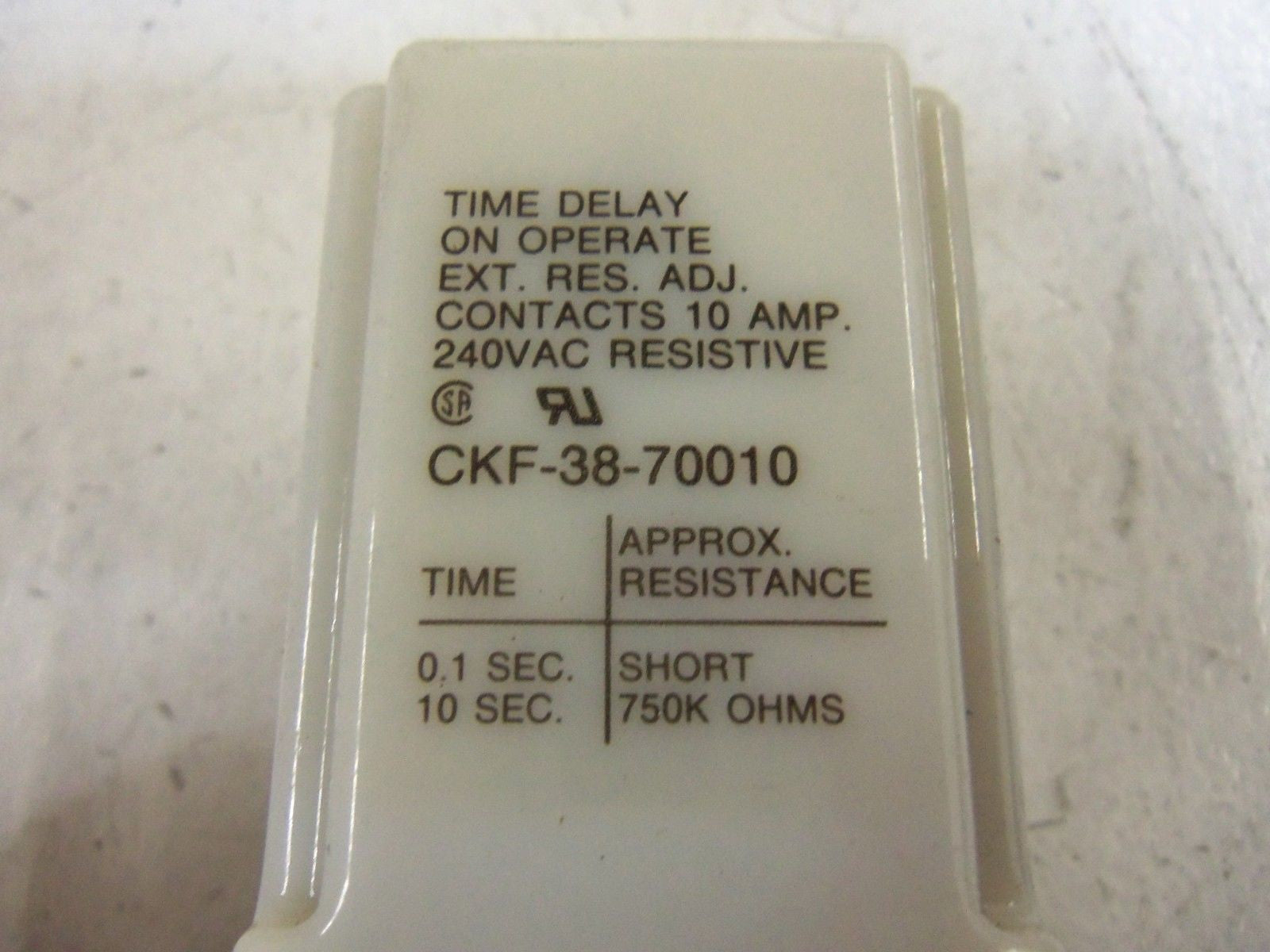POTTER & BRUMFIELD CKF-38-70010 TIME DELAY RELAY 0.1-10 SEC 120/240VAC *USED*