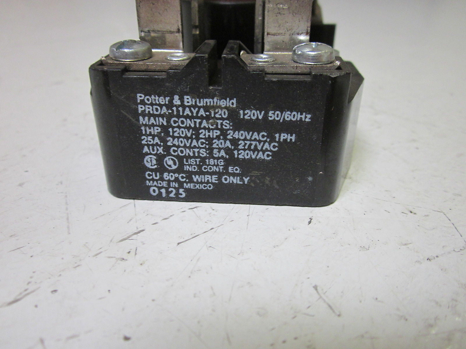 POTTER & BRUMFIELD PRDA-11AYA-120 GENERAL PURPOSE RELAY 120V  *USED*