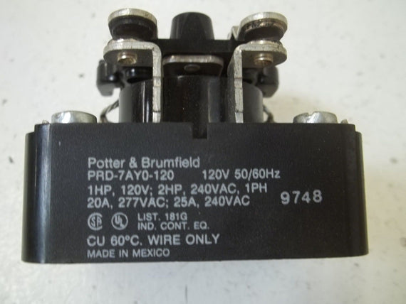 POTTER & BRUMFIELD PRD-7AY0-120 RELAY 120V *USED*