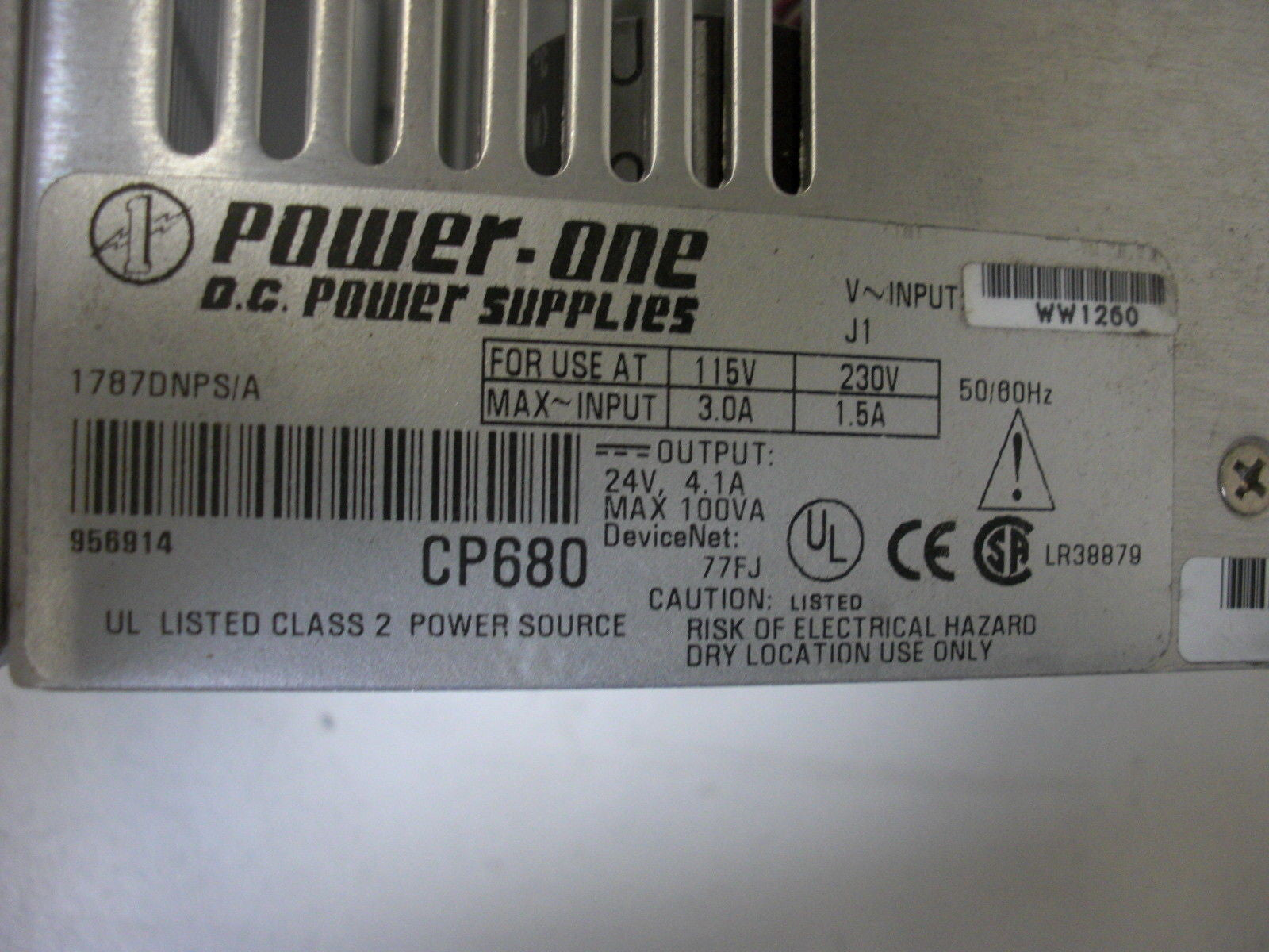 POWER-ONE CP680 1787DNPS/A POWER SUPPLY *USED*