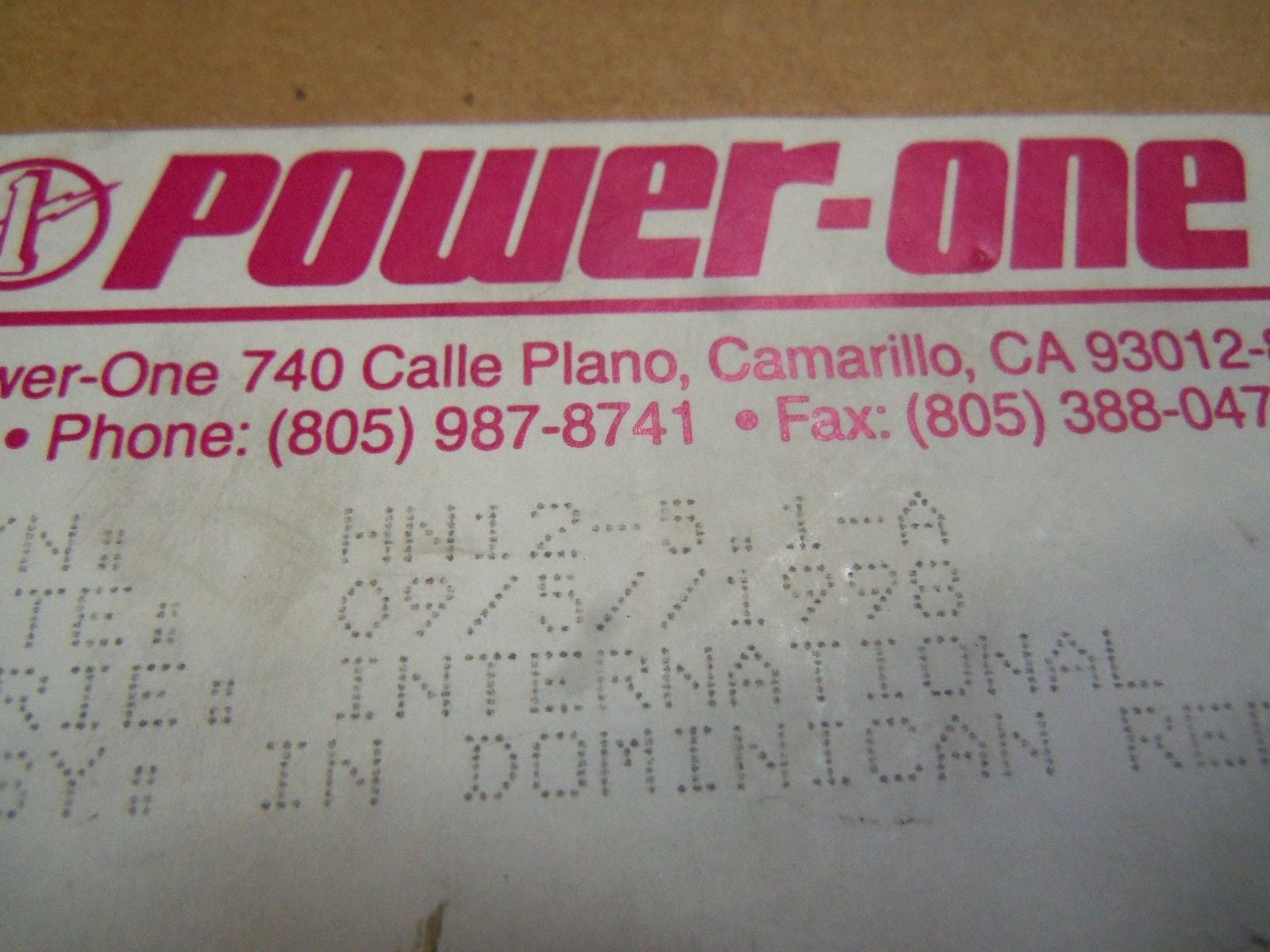 POWER-ONE HN12-5.1-A DC POWER SUPPLY *NEW IN BOX*