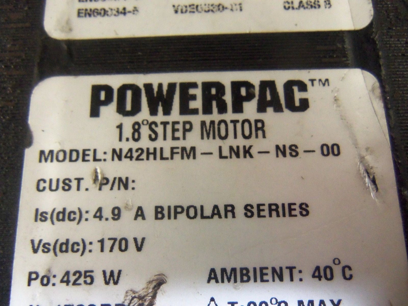 POWERPAC N42HLFM-LNK-NS-00 1.8 DEGREE STEP MOTOR (AS PICTURED) *USED*