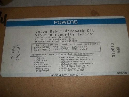 POWERS VALVE REBUILD/ REPACK KIT VF591SD FLOWRITE SERIES *NEW*