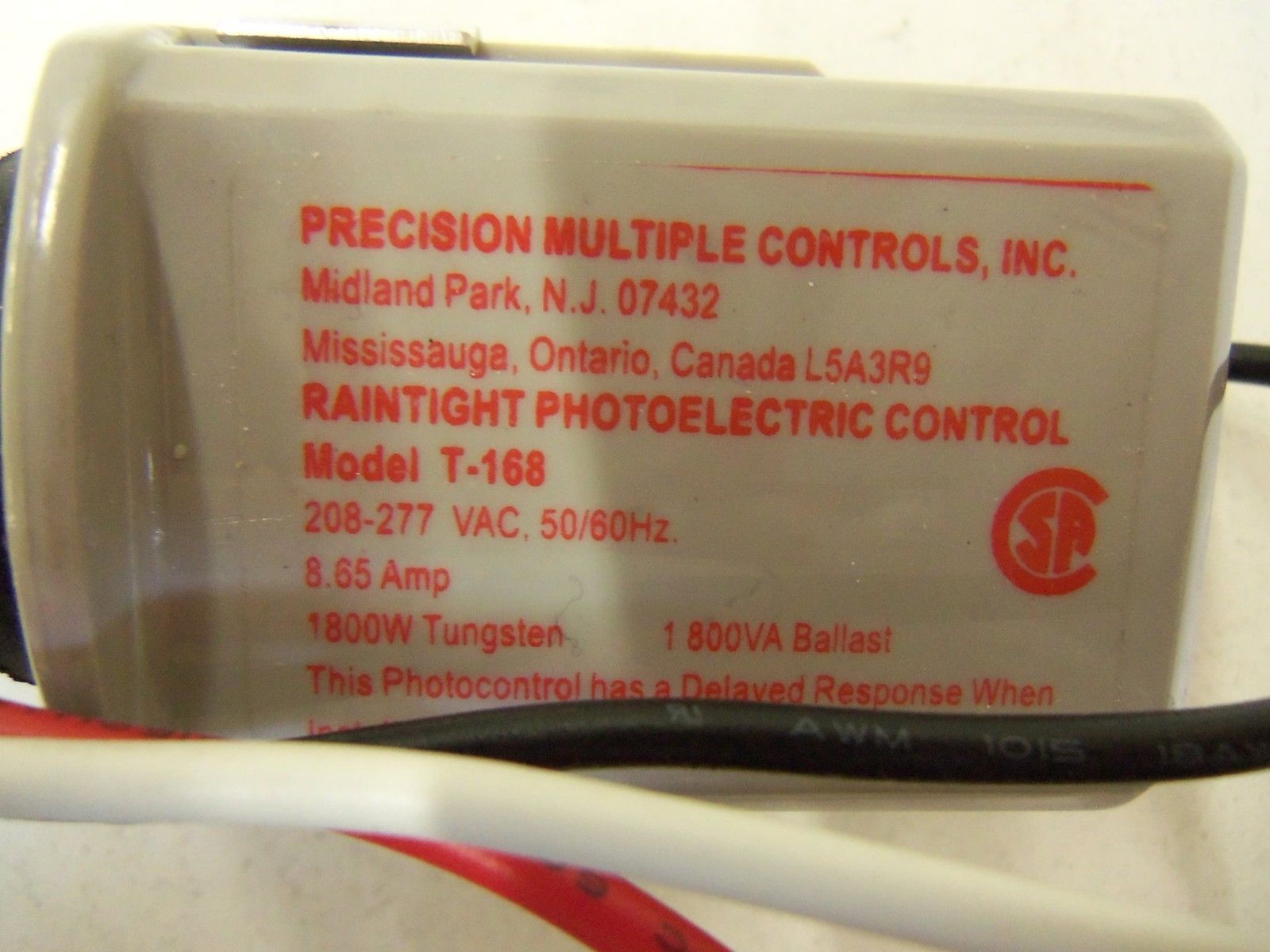 PRECISION T-168 PHOTOELECTRIC CONTROL 208-277VAC 1800VA * NEW IN BOX *