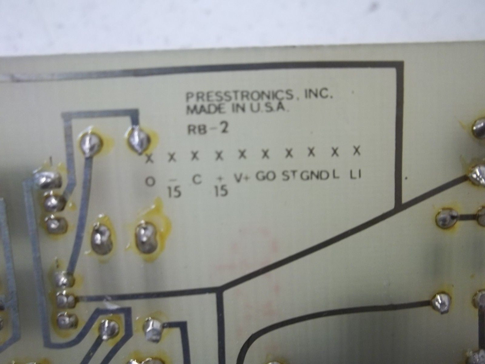 PRESSSTRONICS INC BOARD RB-2 *USED*