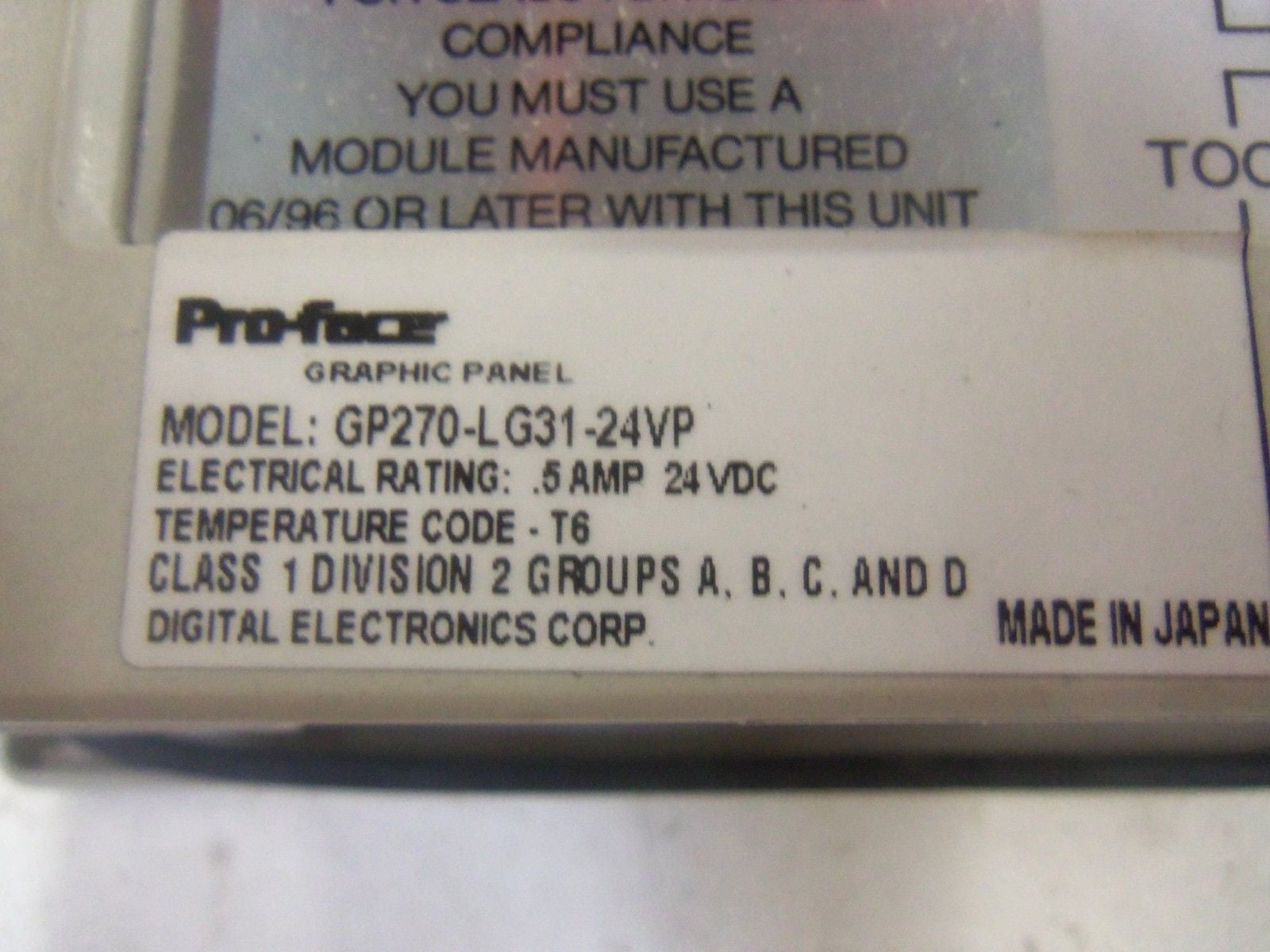 PRO-FACE GP270-LG31-24VP GRAPHIC PANEL *NEW NO BOX*