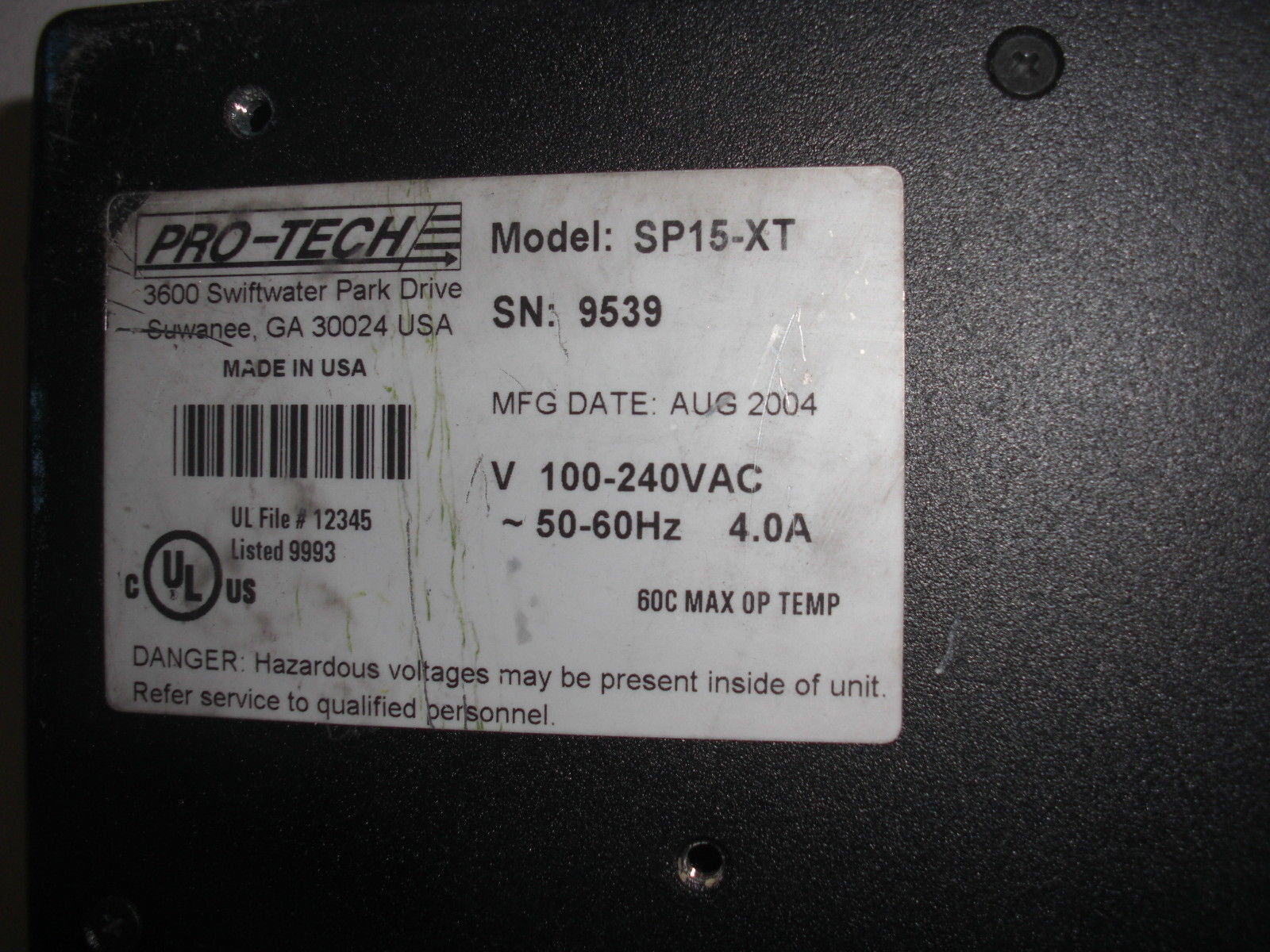 PRO-TECH SP15-XT SLIM PANEL DISPLAY *USED*