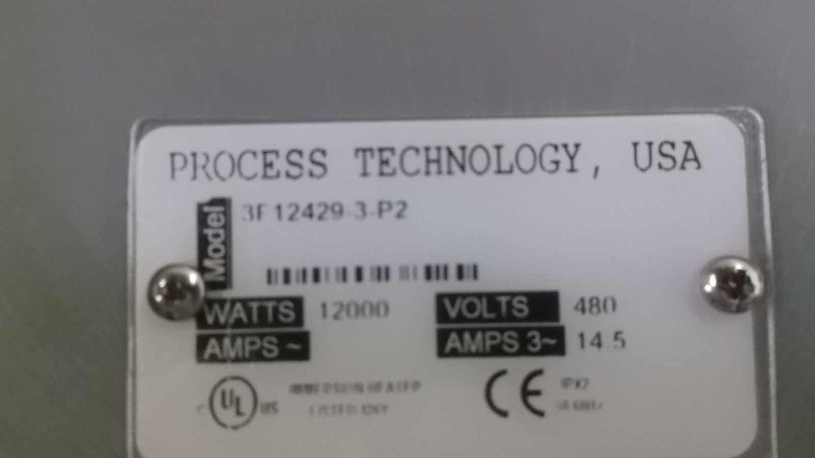 PROCESS TECHNOLOGY 3F12429-3-P2 IMMERSION HEATER 12000W 480V *NEW IN BOX*