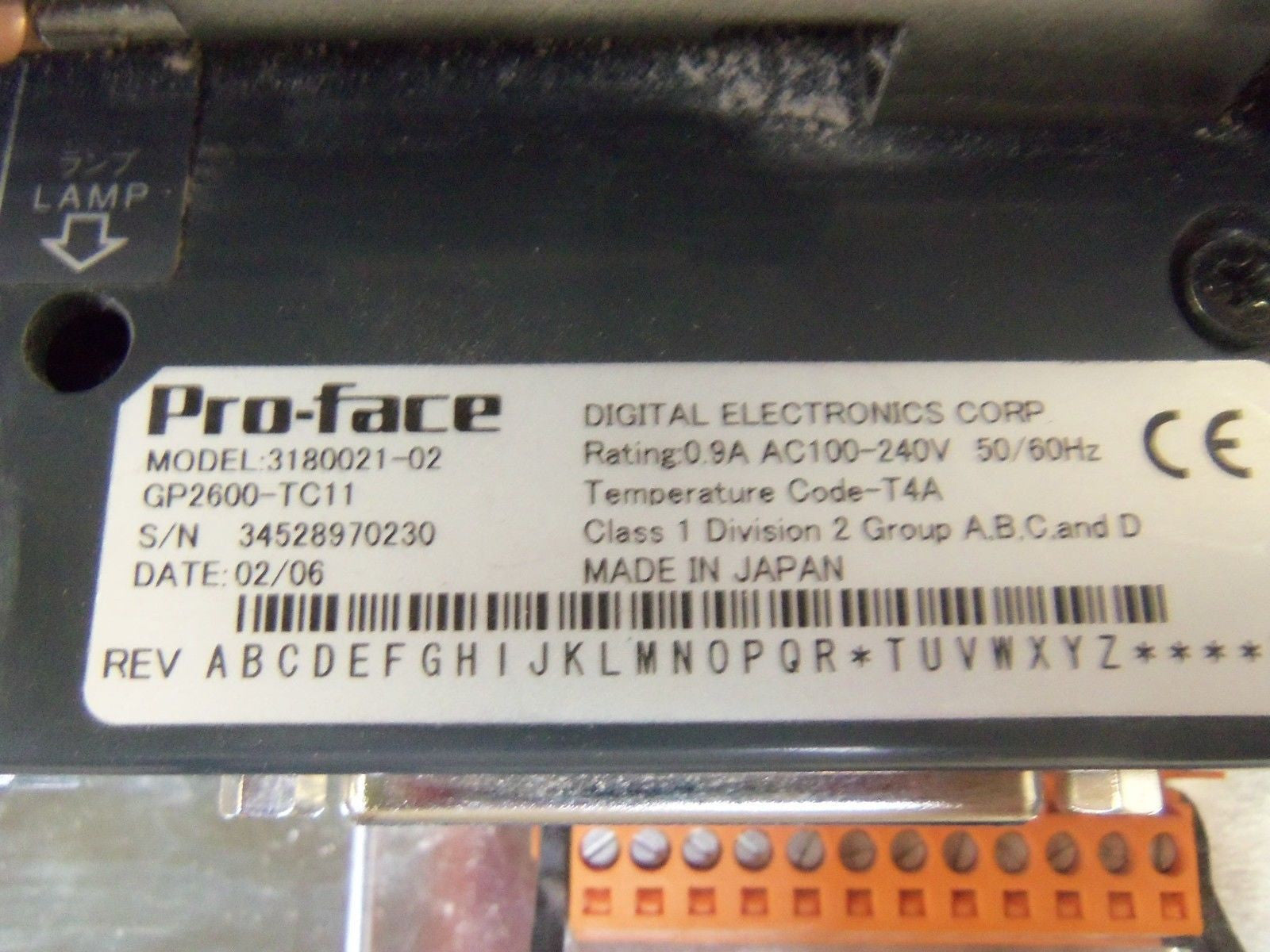 PROFACE 3180021-02 PANEL *USED*