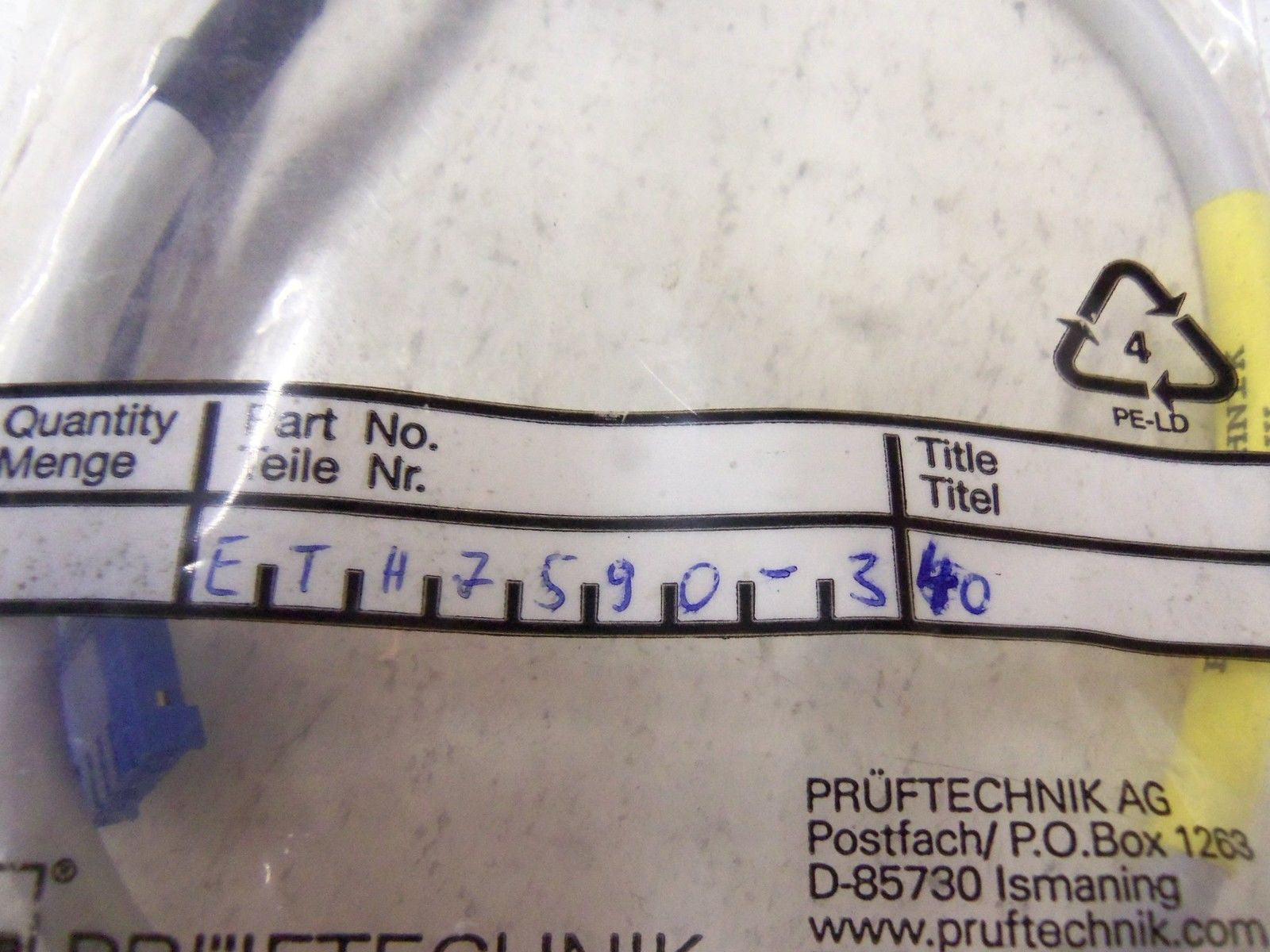 PRUFTECHNIK ETH-7590-340 *NEW IN BAG*