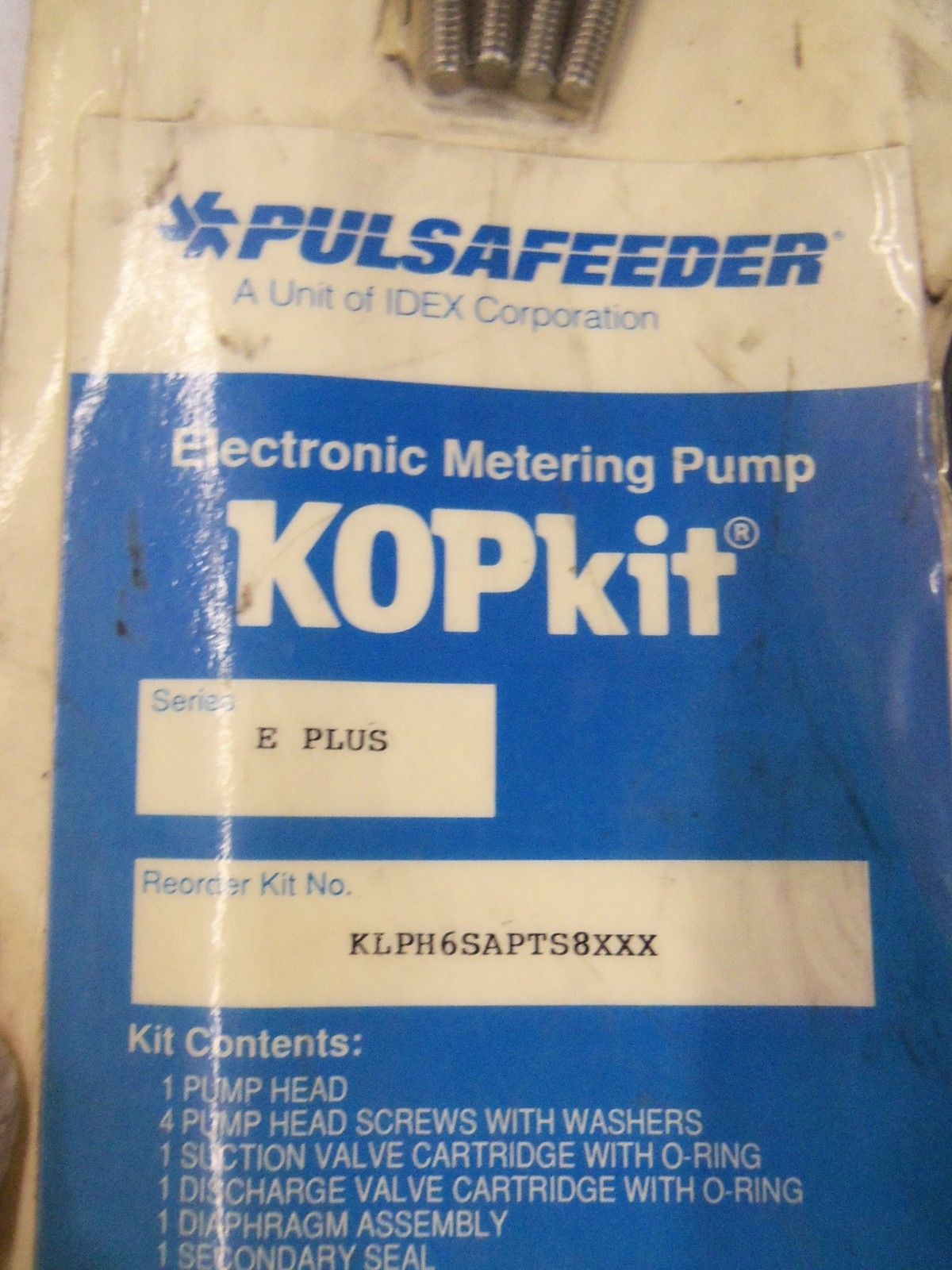 PULSAFEEDER KLPH6SAPTS8XXX METERING PUMP KOPKIT *NEW IN ORIGINAL PACKAGE*