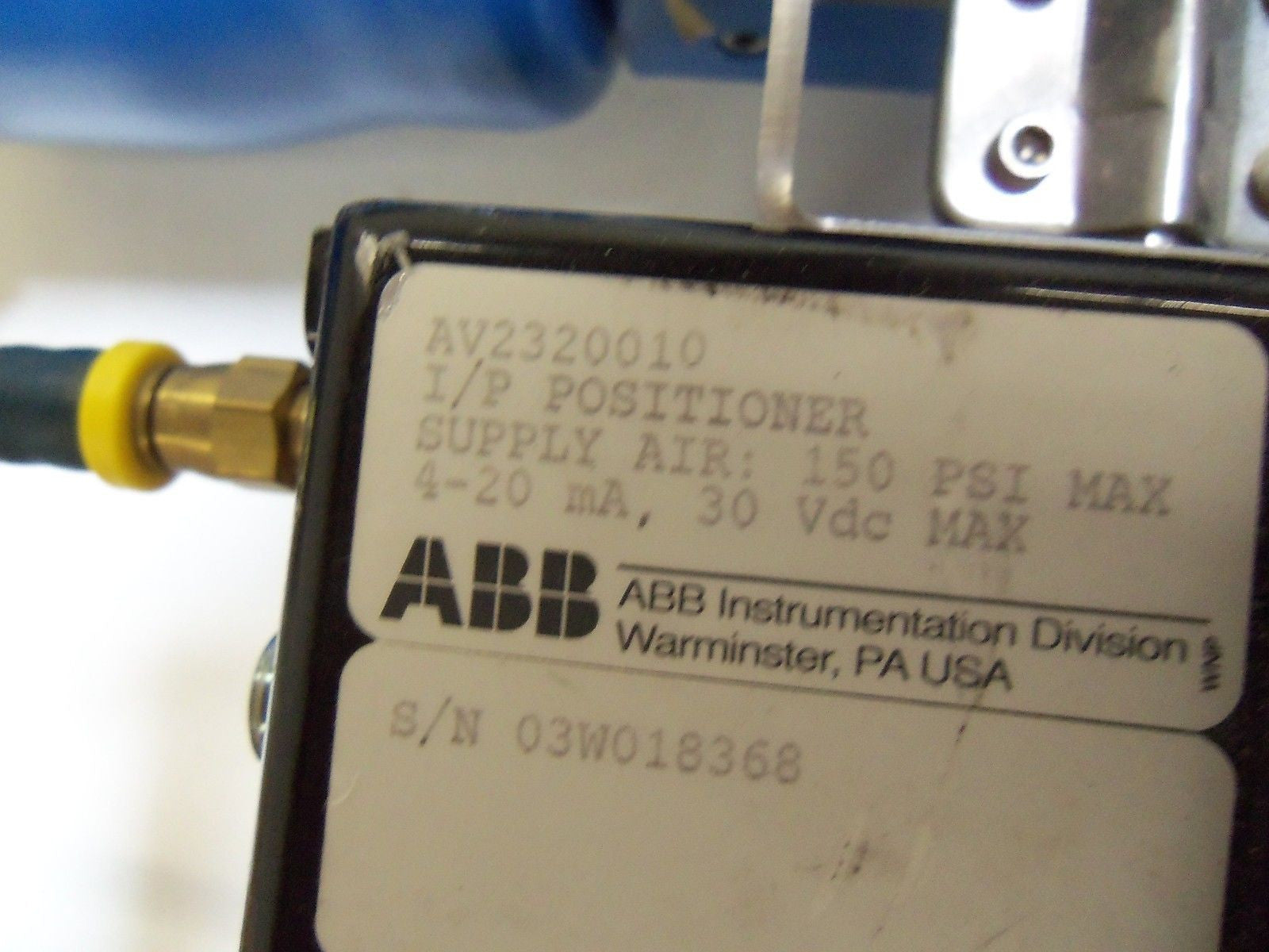 QUADRA-POWER II ACTUATOR QP2C ABB POSTIONER AV2320010 *USED*