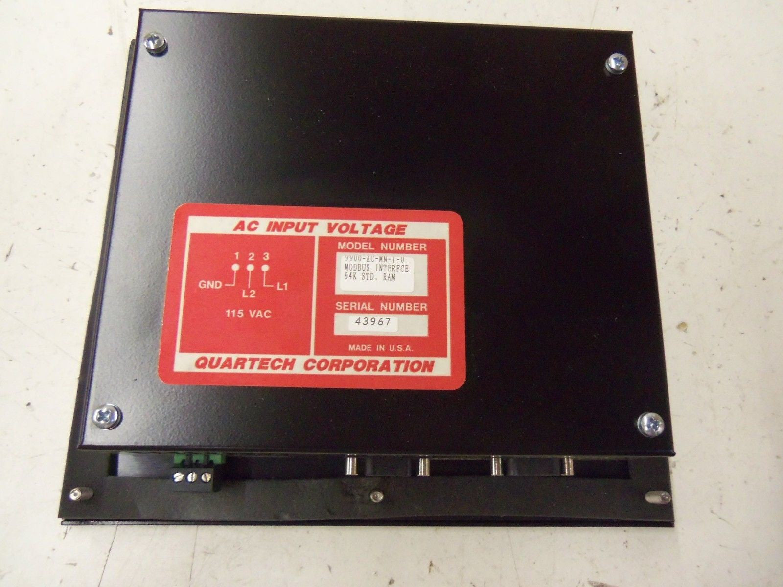 QUARTECH 9900-AC-MN-1-0 MODBUS INTERFACE *NEW NO BOX*