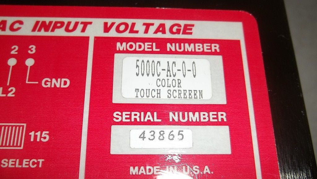 QUARTECH SERIES 5000 TOUCH SCREEN 5000C-AC-0-0 *USED*