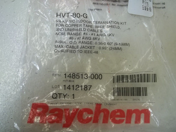 RAYCHEM HVT-80-G 5/8" KV 1/C INDOOR TERMINATION KIT *NEW IN A FACTORY BAG*