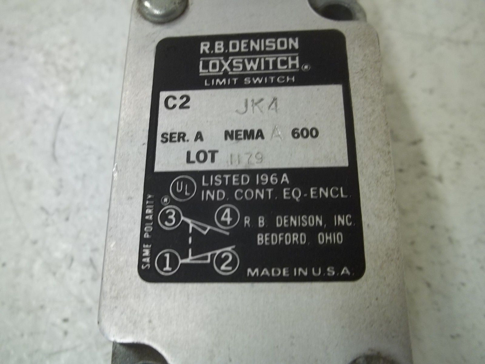 R.B. DENSION C2JK4 SER.A  LIMIT SWITCH *USED*