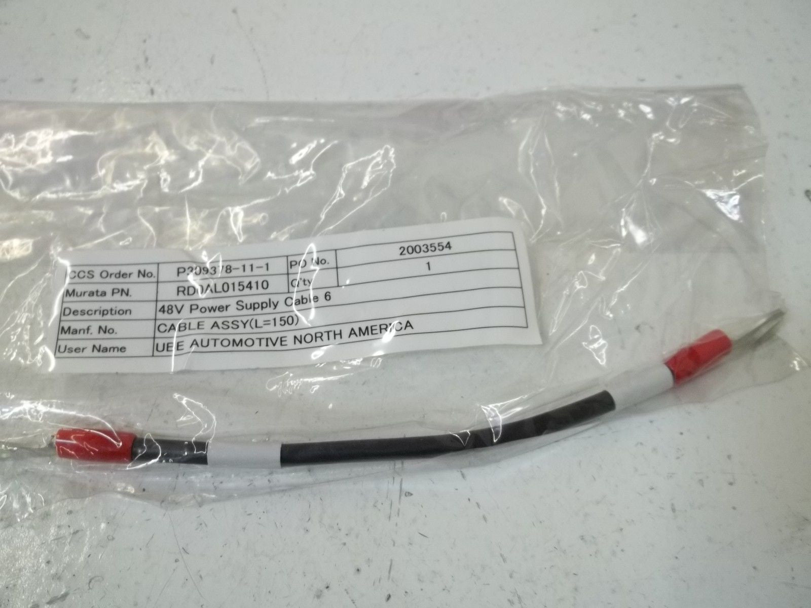 RD0AL015410 48V POWER SUPPLY CABLE 6 *NEW NO BOX*