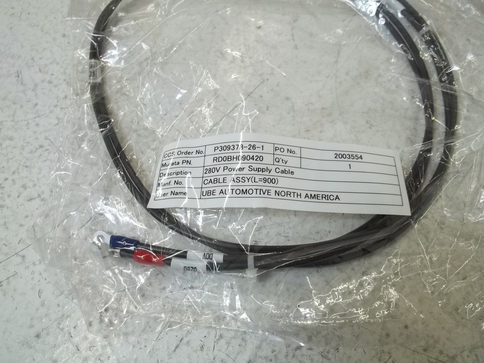 RD0BH090420 280V POWER SUPPLY CABLE *NEW NO BOX*