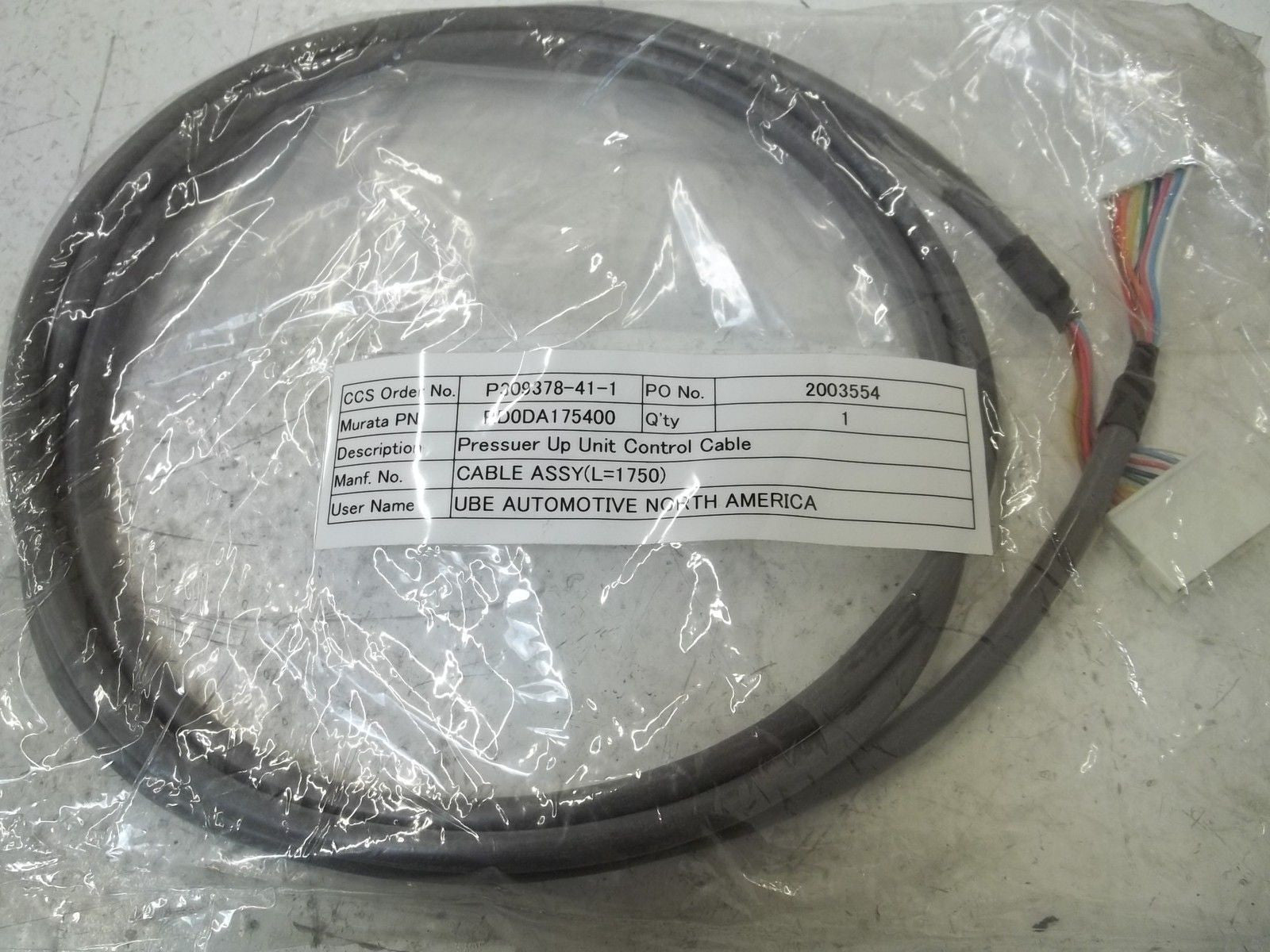 RD0DA175400 PRESSURE UP UNIT CONTROL CABLE *NEW NO BOX*