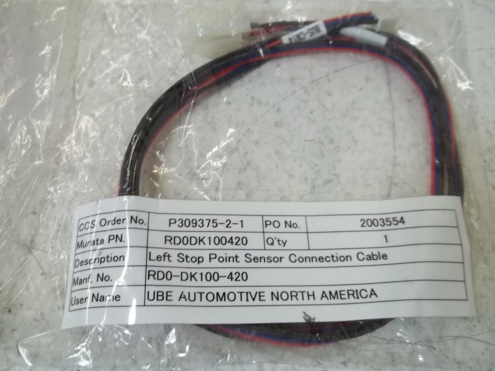 RD0DK100420 LEFT STOP POINT SENSOR CONNECTION CABLE *NEW NO BOX*